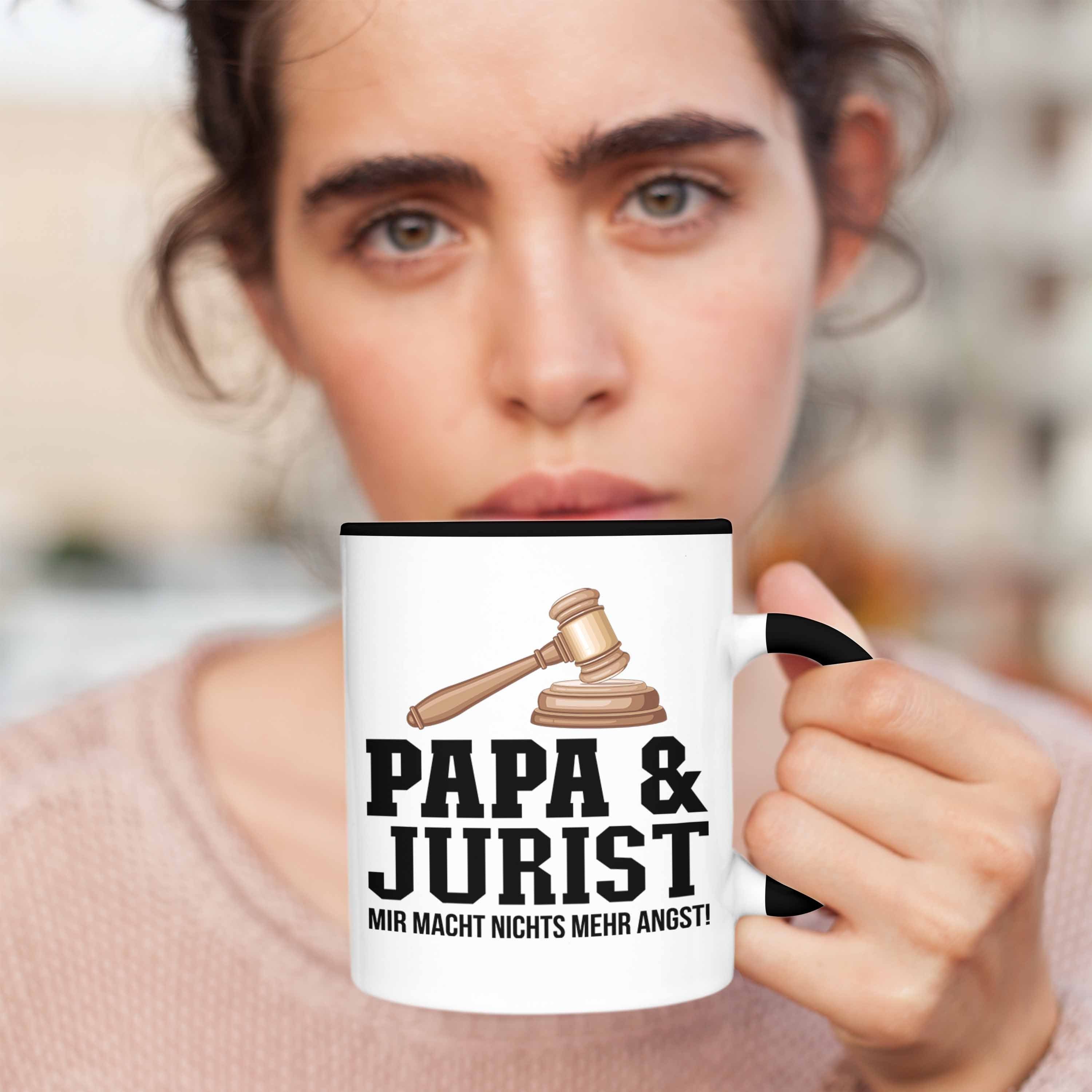 Vater und - Tasse Trendation Schwarz Tasse für Geschenkidee Jurist Juriste Trendation Jura Papa