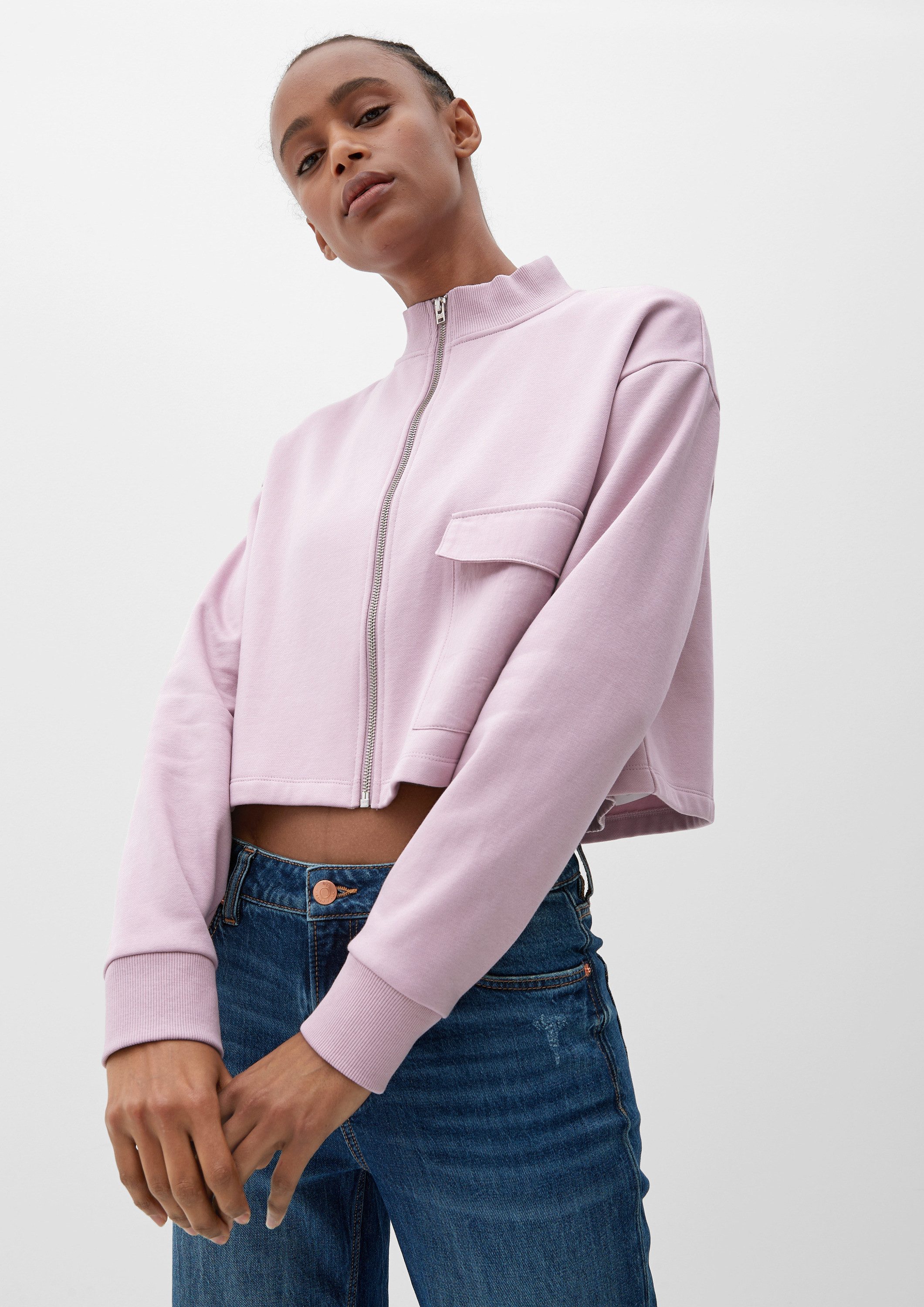 QS Sweatjacke Sweatshirt Jacke Sweatjacke im Boxy Fit günstig online kaufen
