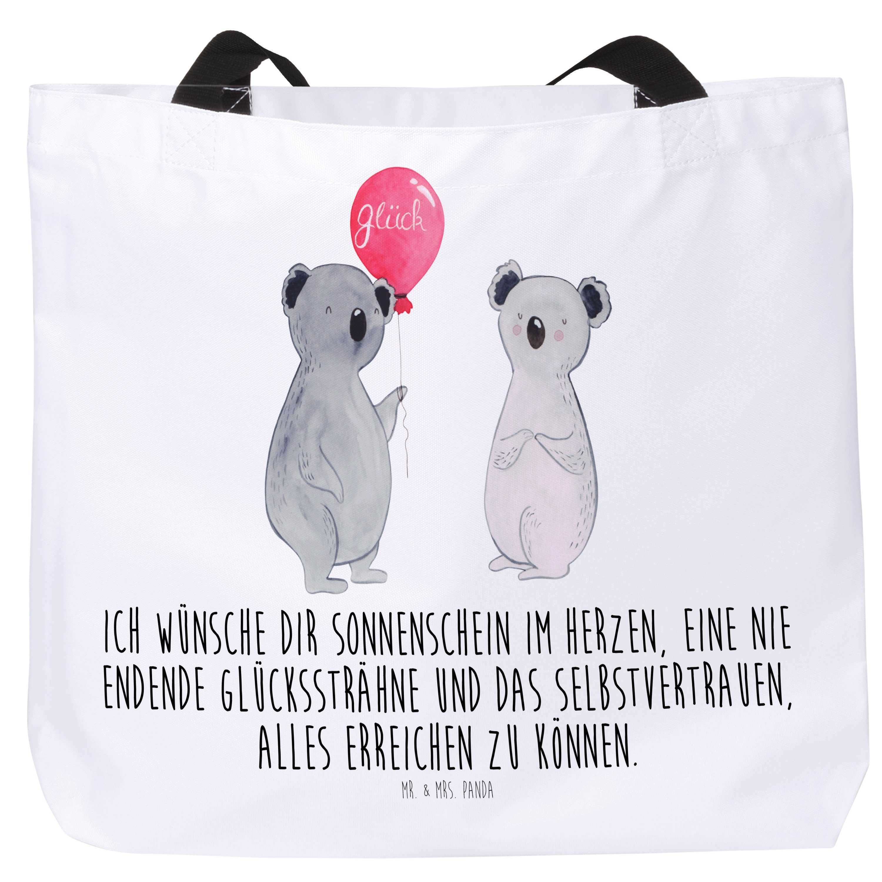 Schultasche, Mr. - (1-tlg) Mrs. Geschenk, Koala Luftballon & Koalabär, Ge Panda - Shopper Tasche, Weiß