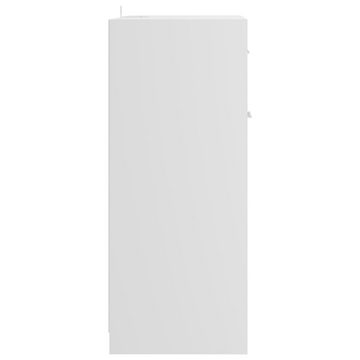 DOTMALL Seitenschrank Badezimmerschrank Hochglanz-Weiß 60x33x80 cm Holzwerkstoff
