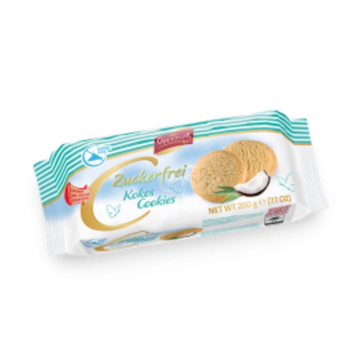 Coppenrath Kekse, Coppenrath Kokos Cookies Zuckerfrei mit feinem Kokosaroma 200g