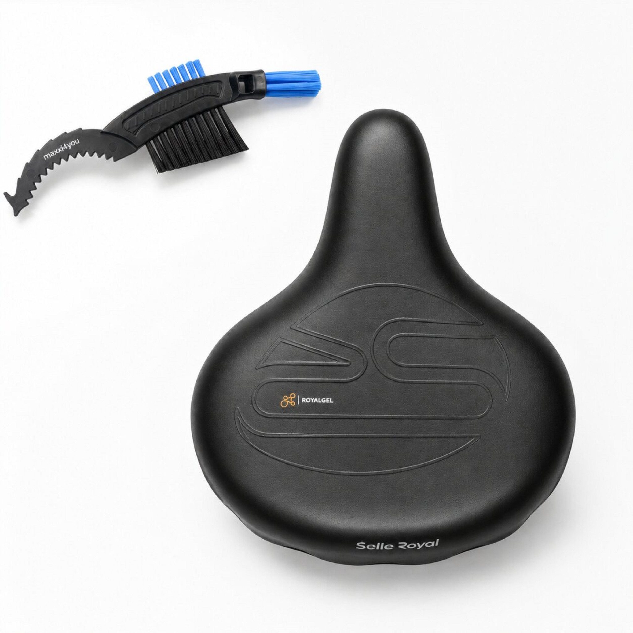 maxxi4you Fahrradsattel Selle Royal Drifter Strengtex Fahrradsattel Schwarz/Silber inkl. KB