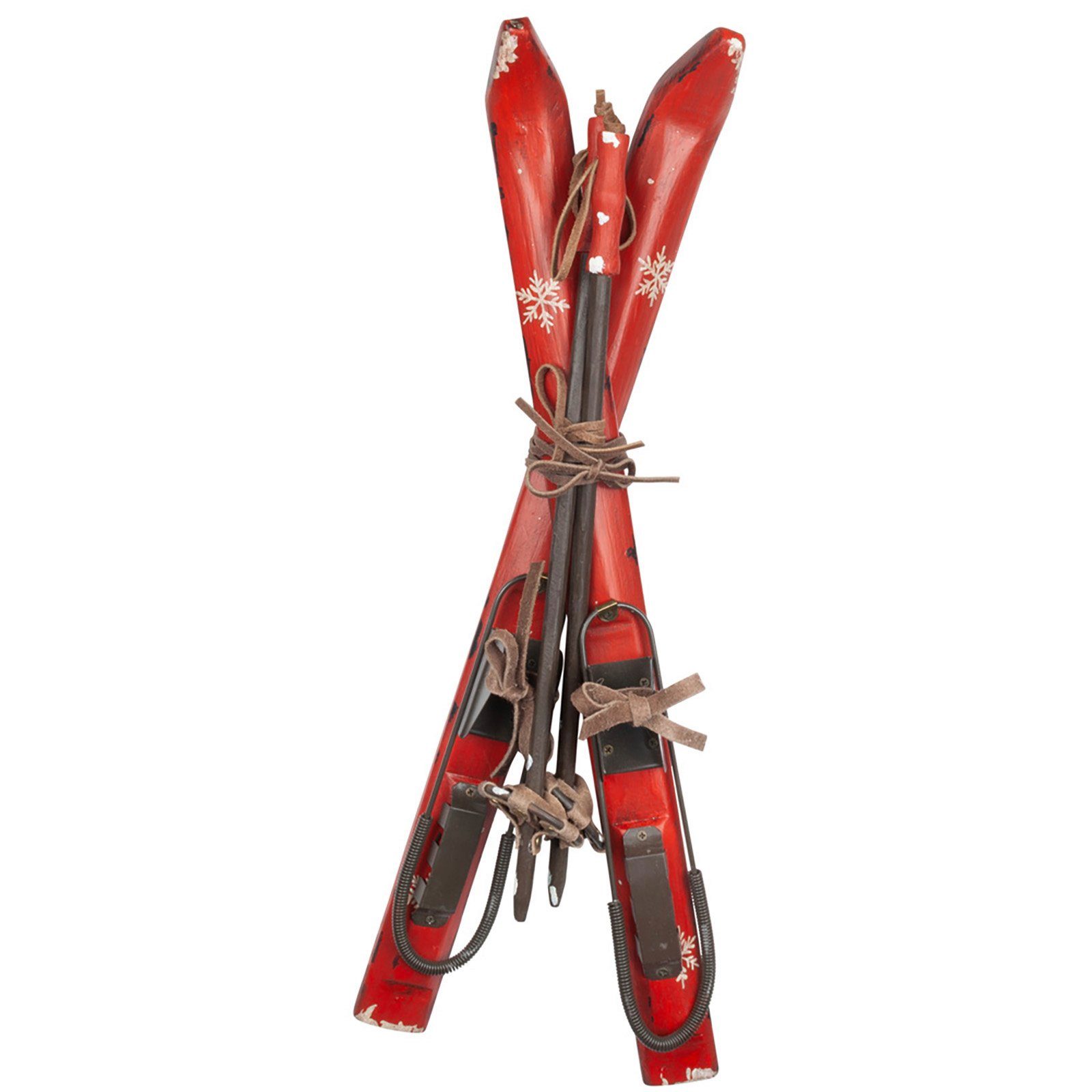 Christmas Paradise Wanddekoobjekt Deko Ski aus Holz 51cm Weihnachtsdeko Rot günstig online kaufen