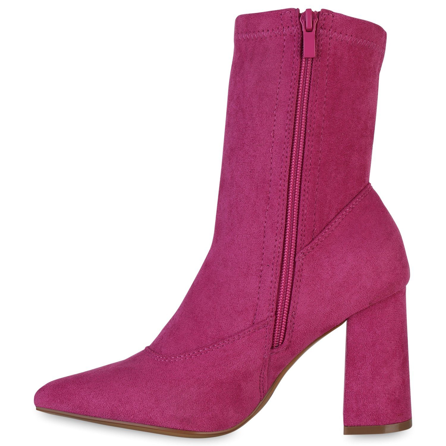 Schuhe VAN 839568 Bequeme Stiefelette Fuchsia HILL