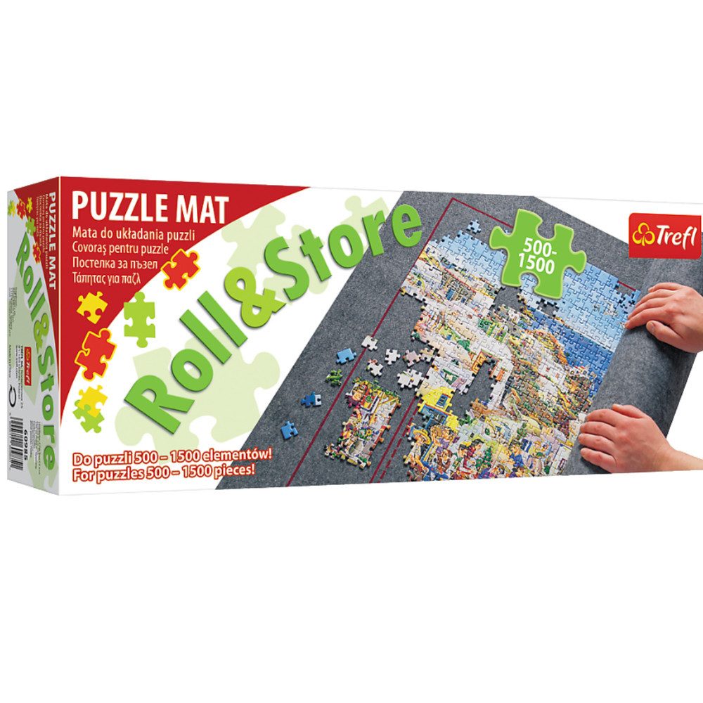 Trefl Puzzle Puzzlematte Rollmatte Aufbewahrungsmatte, Puzzleteile, aufrollbar, für 500-1500 Teile, rutschhemmend