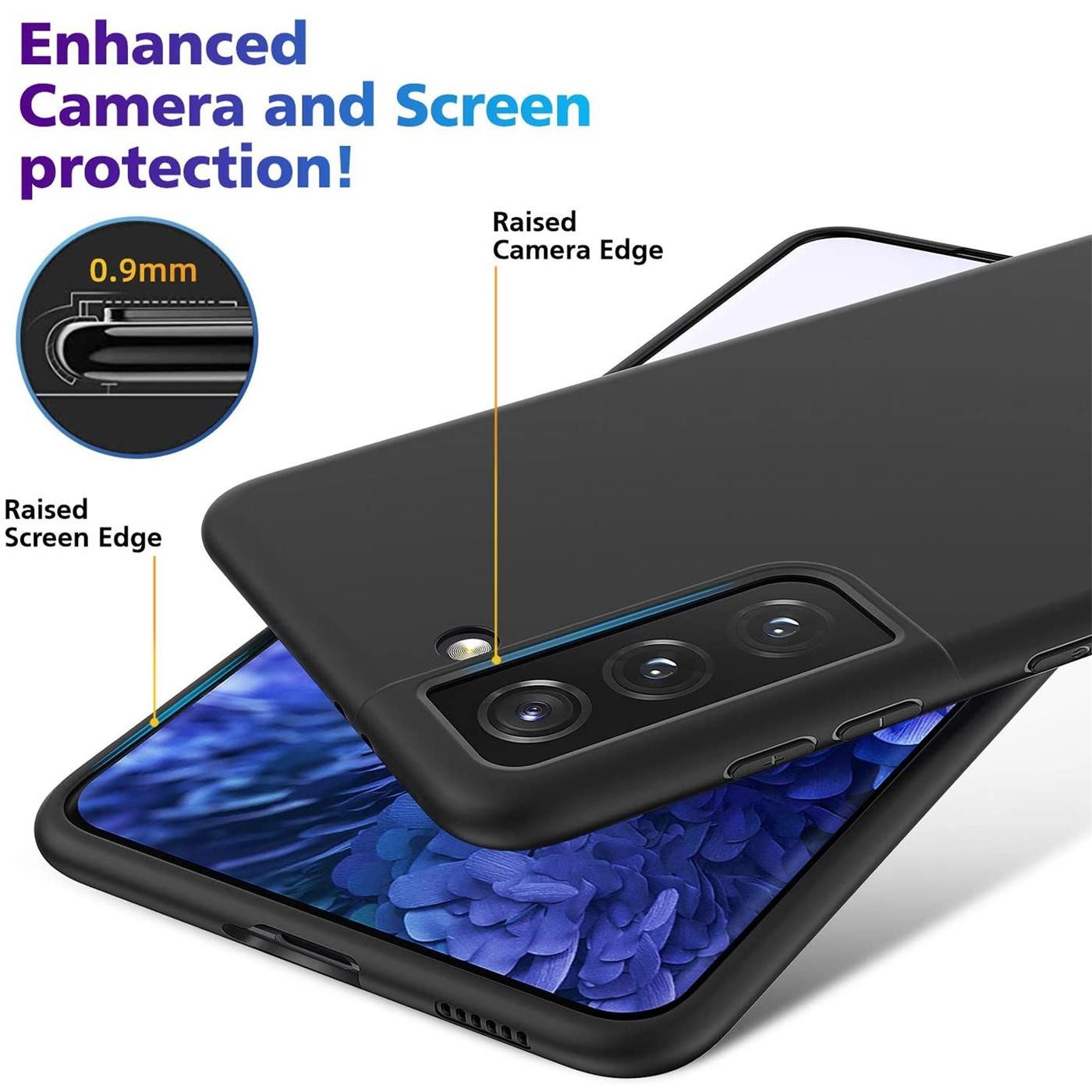 CoolGadget Handyhülle Handy Schutzhülle für Samsung Galaxy S22 Plus matt schwarz 6,6 Zoll, Silikon TPU Hülle Schutz Tasche Cover schlicht Slim Case