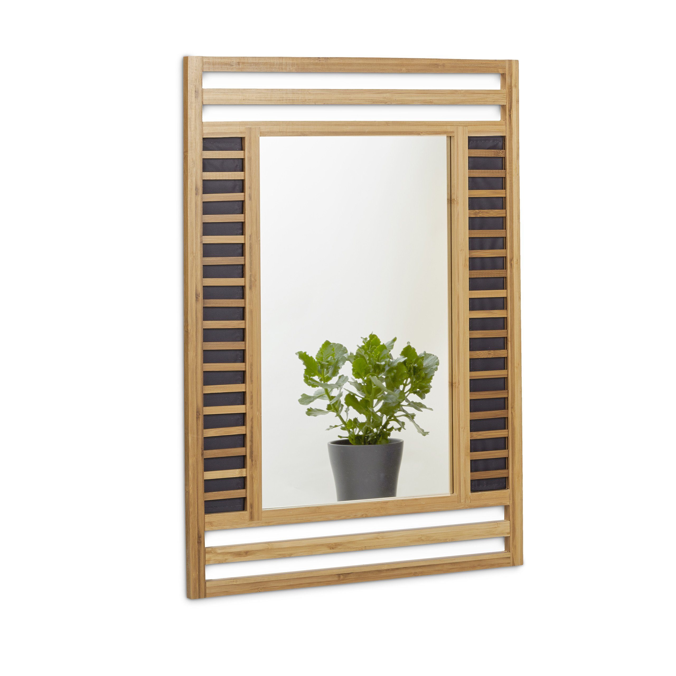 Bambus mit Spiegel Rahmen dekorativem Spiegel relaxdays