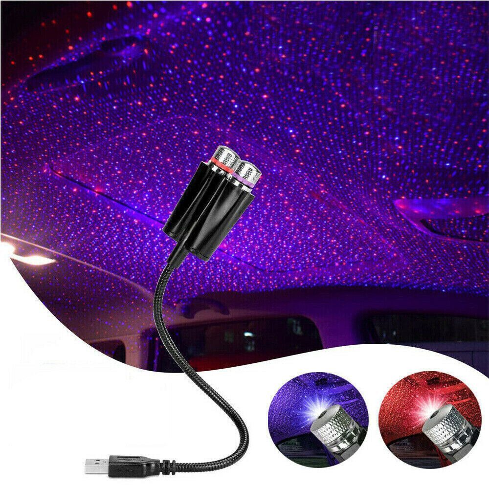 Hikity LED Nachtlicht USB Autodach Innen Atmosphäre Sternenhimmel Lampe LED Projektor, LED wechselbar