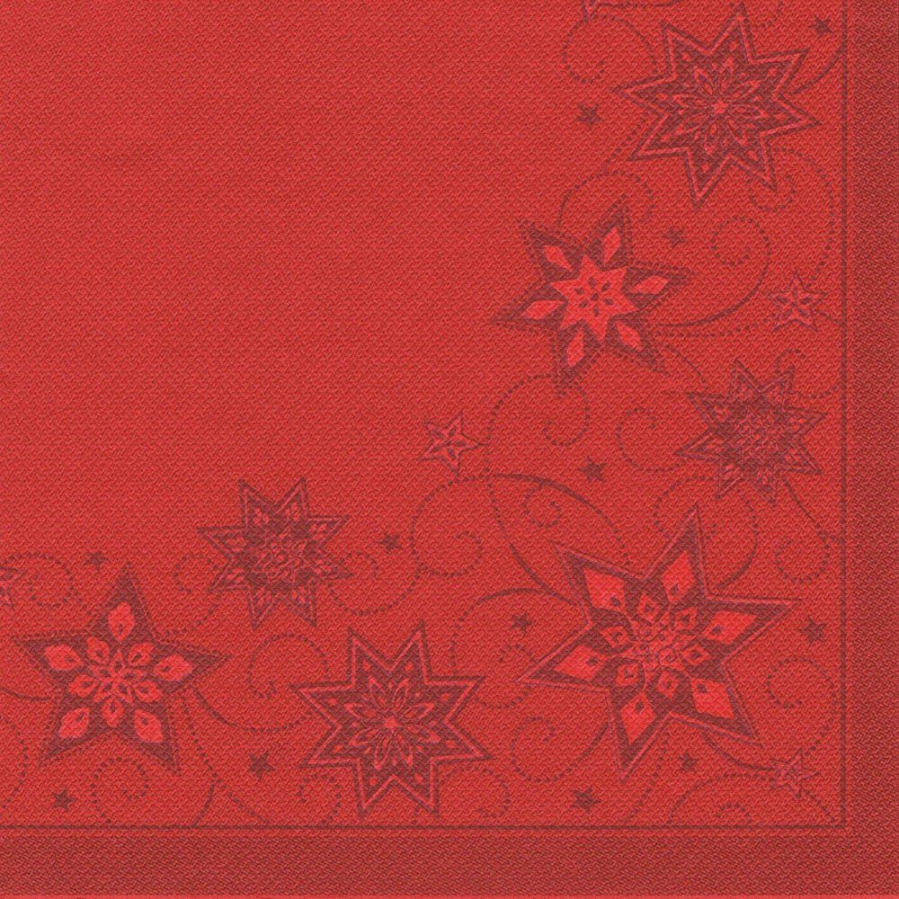 PAPSTAR Papierserviette 20 Servietten 40x40cm JUST STARS 3-lagig - rot, Stoffoptik, Industriell kompostierbar