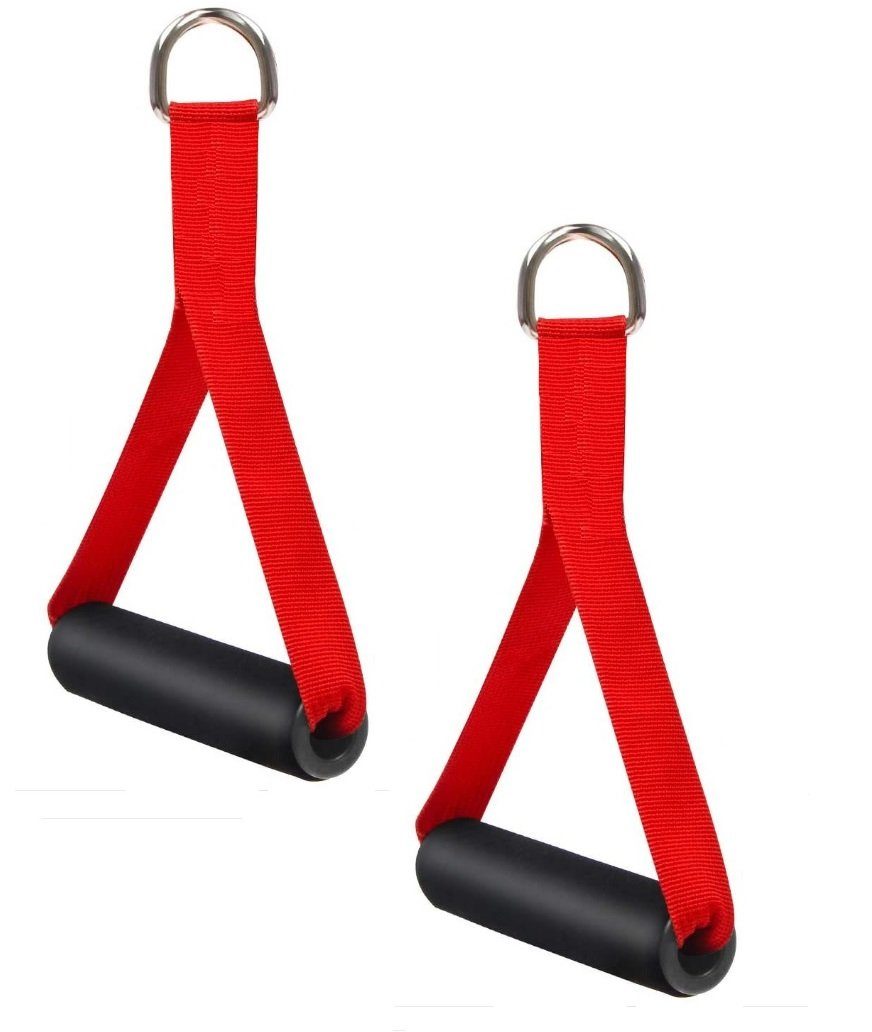 BAYLI Kurzhantel 2 x Einhandgriff für Widerstandsbänder, Trainingsgriffe rot für Fitne