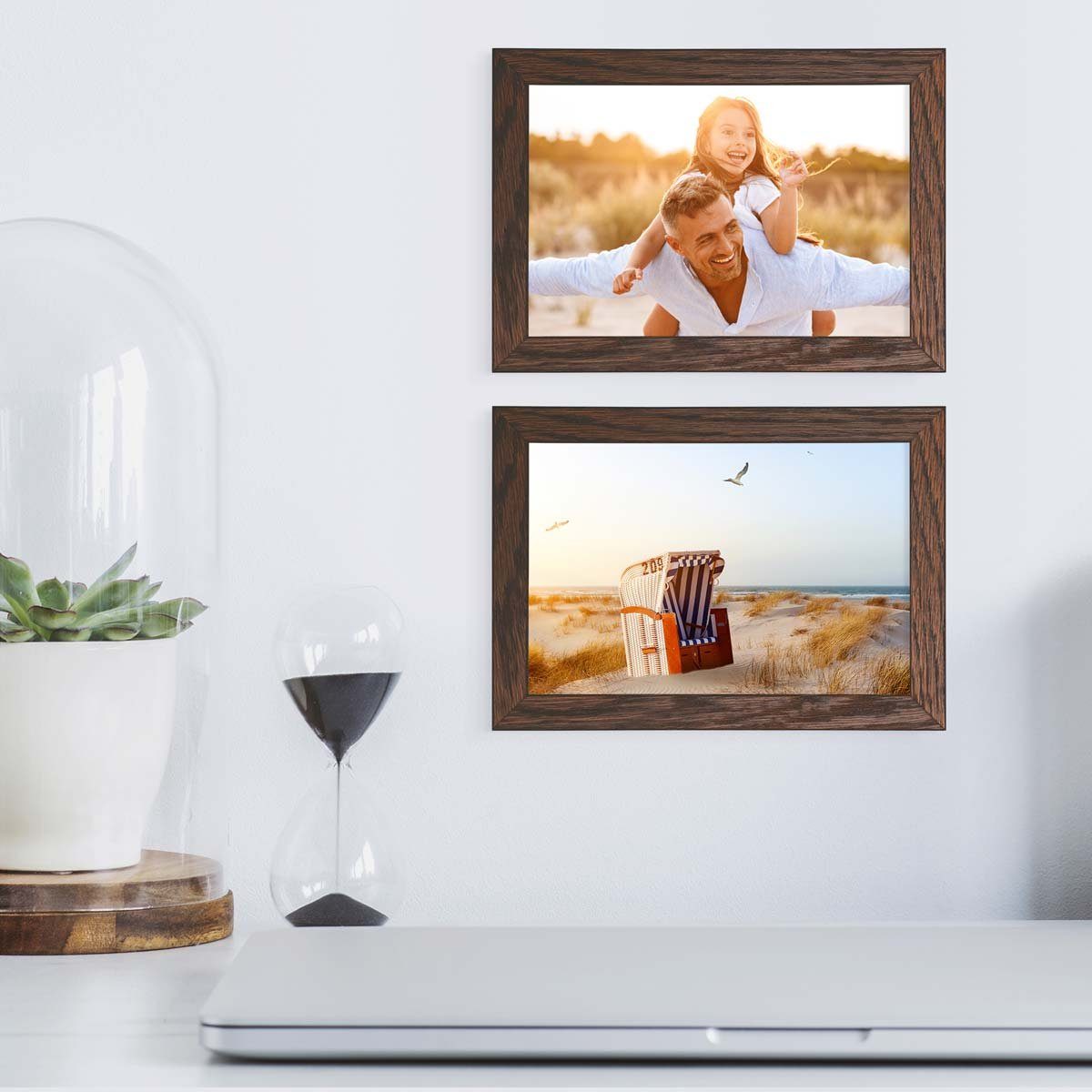 PHOTOLINI Bilderrahmen 2er Set Massivholz-Rahmen Modern günstig online kaufen