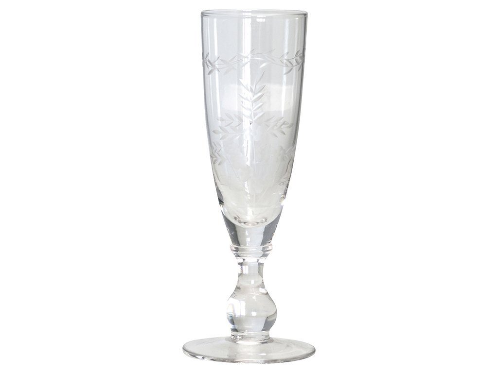 Glas Greengate Sektglas mit Muster geschliffen
