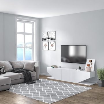 DEMA Home TV-Schrank Diamond Weiß 180cm x 40cm x 30 cm