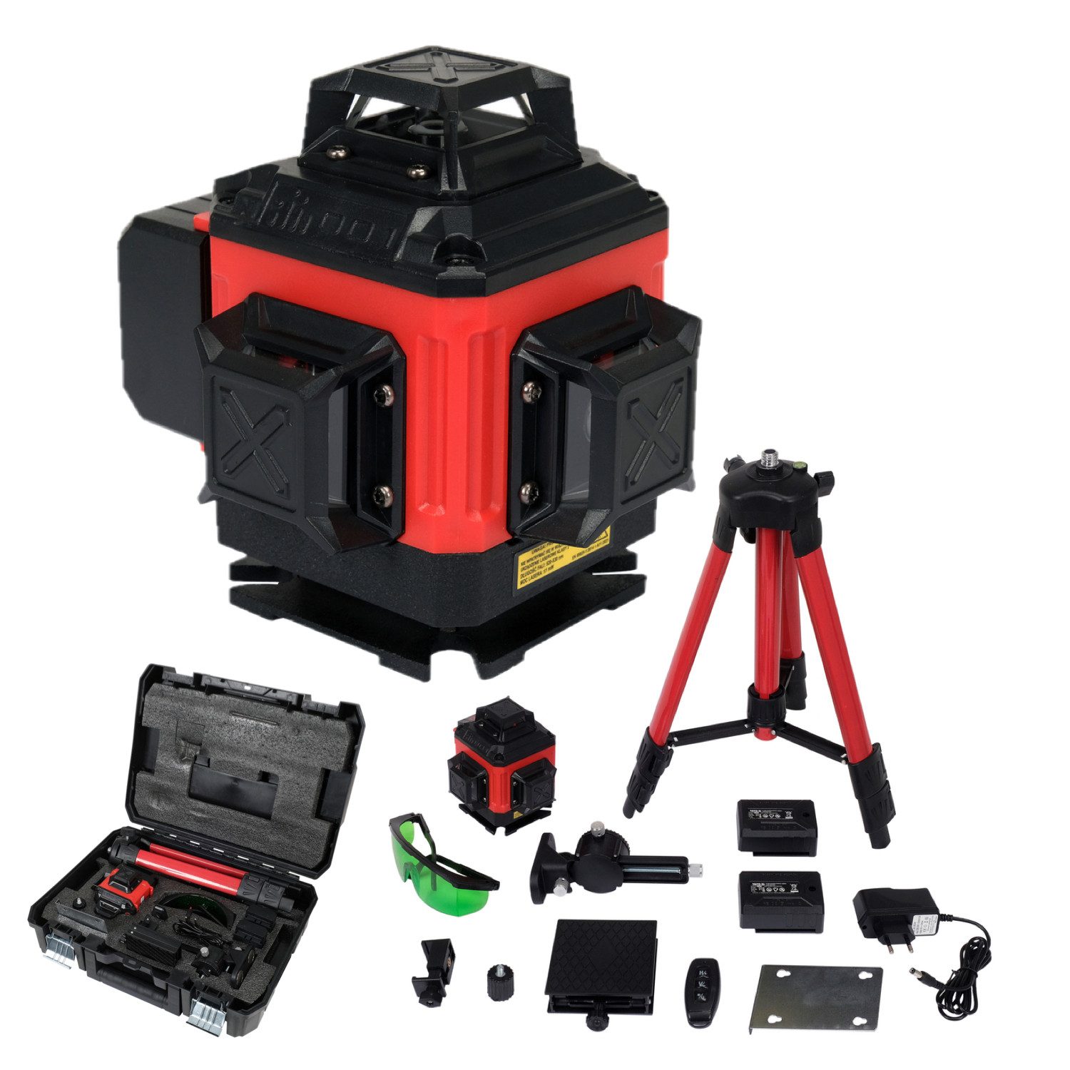 Yato Kreuzlinienlaser 16-Line 4D Kreuzlinienlaser 360° grün bis 25m, mit Stativ, (16-Line 4D Kreuzlinienlaser 360° grün bis 25m, mit Stativ)