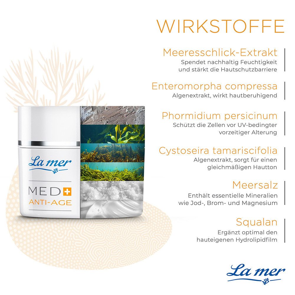 La mer Gesichtspflege Med+ Anti-Age Tagescreme – Anti-Aging Pflege für empfindliche Haut, Schützt vor vorzeitiger Hautalterung und gleicht den Teint aus