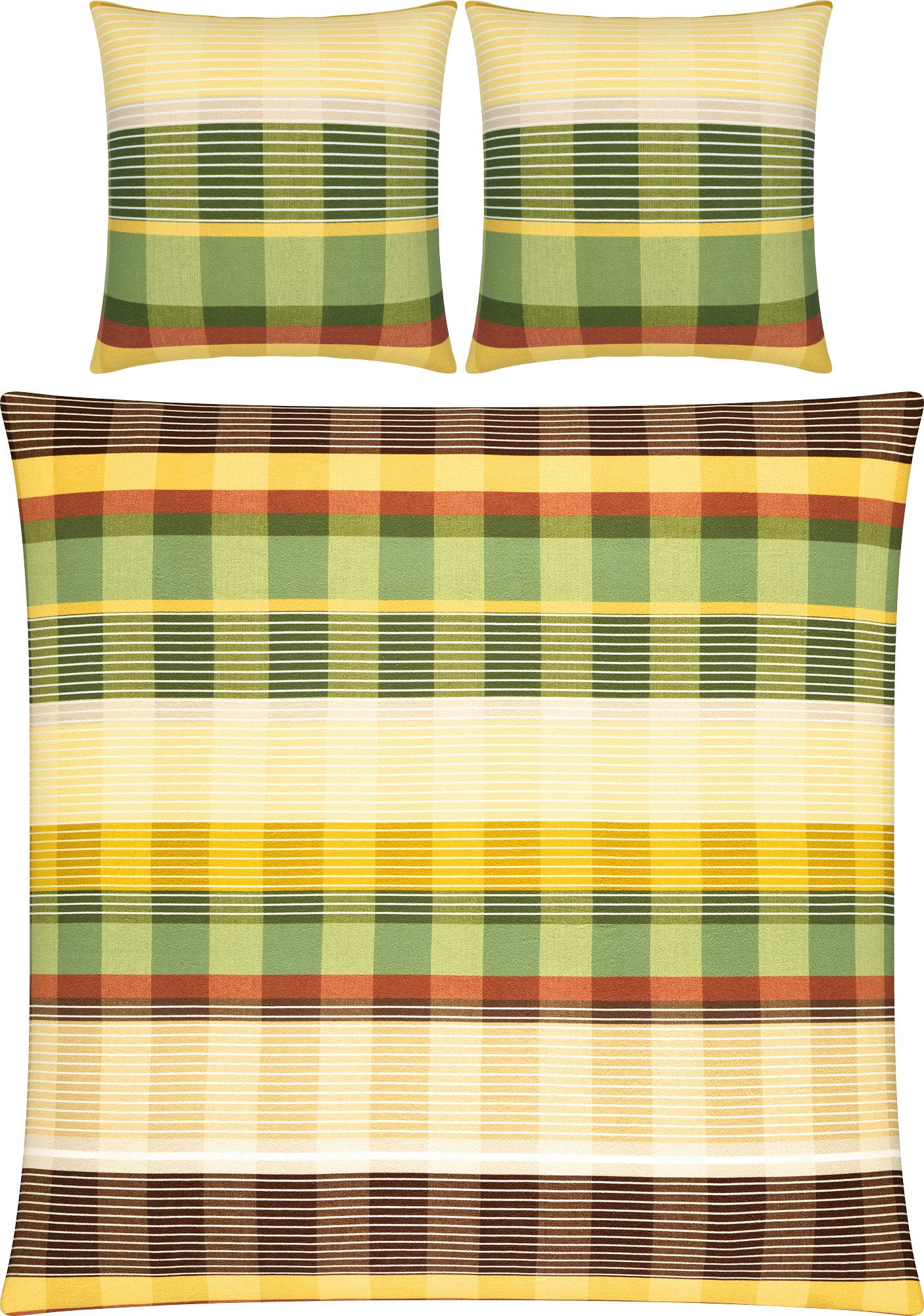 Erwin Müller Bettwäsche Bettwäsche Mix & Match "Karo", Biber, Karo günstig online kaufen