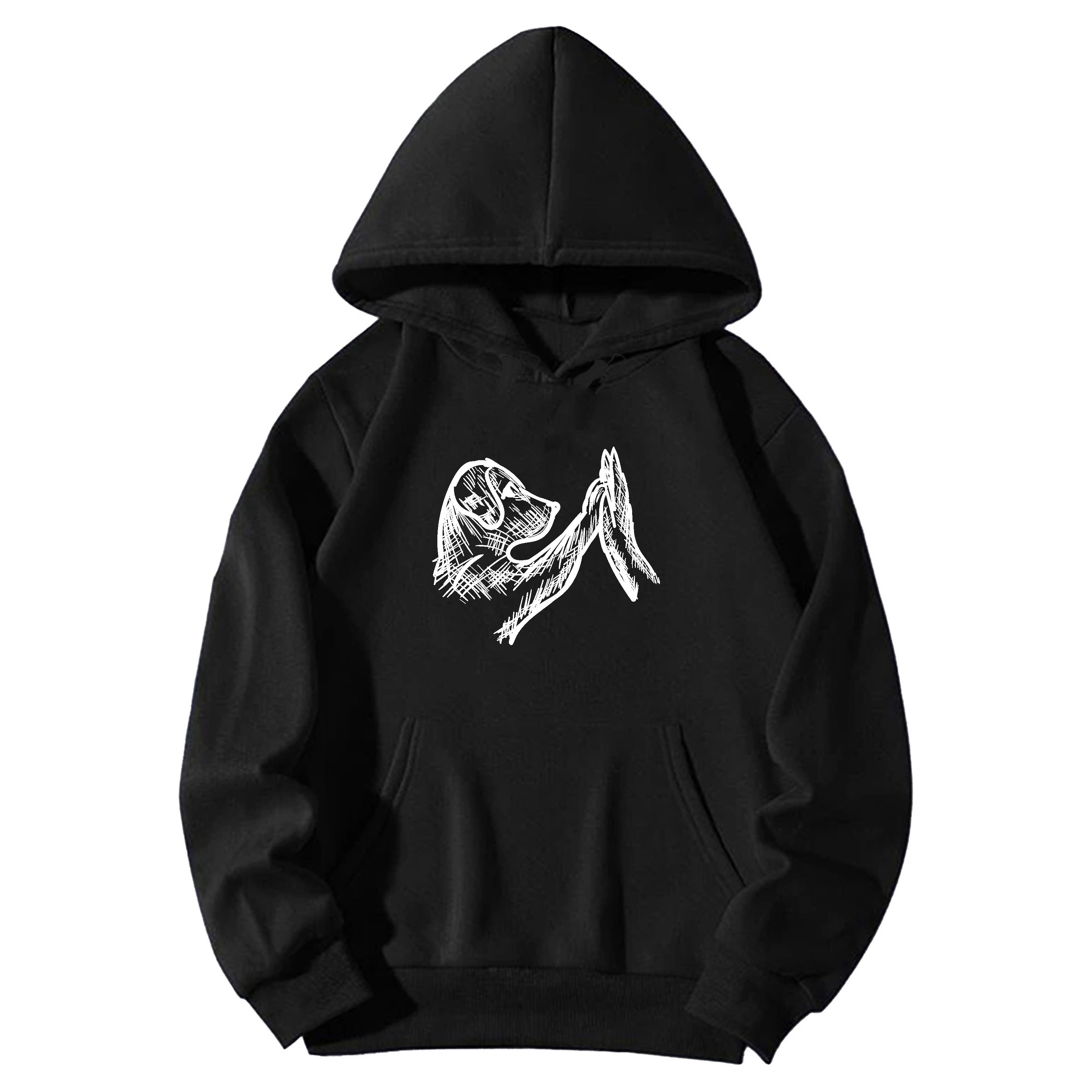 Kapuzensweatshirt Damen Hund Dog Unifarben Sweet Heart