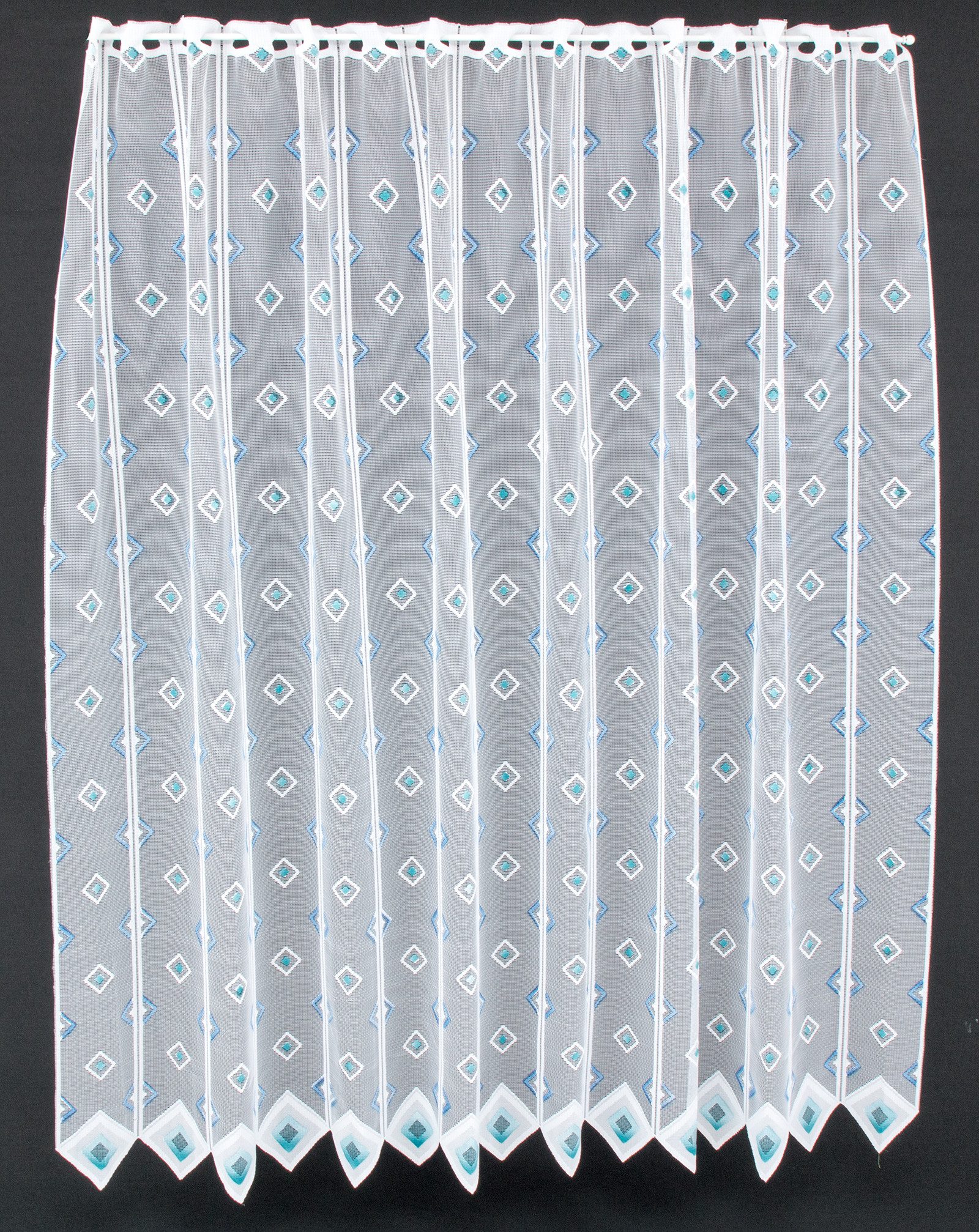 Gardinen Kranzusch Scheibengardine Quadrate (1 St), Stangendurchzug, transparent, Stablöcher,transparent,verschiedene Höhen, Breiten