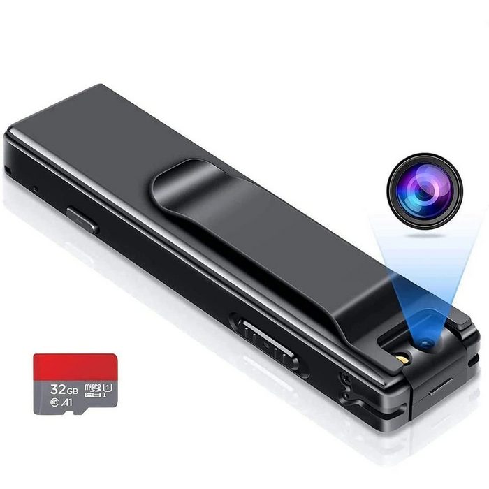 Haiaveng 1080P HD Kamera Überwachungskamera Mini Tragbare Drehbare Sicherheitskamera mit 32G SD-Karte Indoor Kamera (Drehbare Sicherheitskamera)