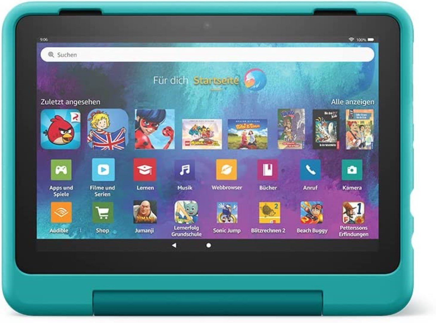 Amazon Fire HD 8 Kids Pro Tablet (2022) kindgerechte Hülle in Blaugrün Tablet (8", 32 GB, Fire OS, nicht zutreffend)