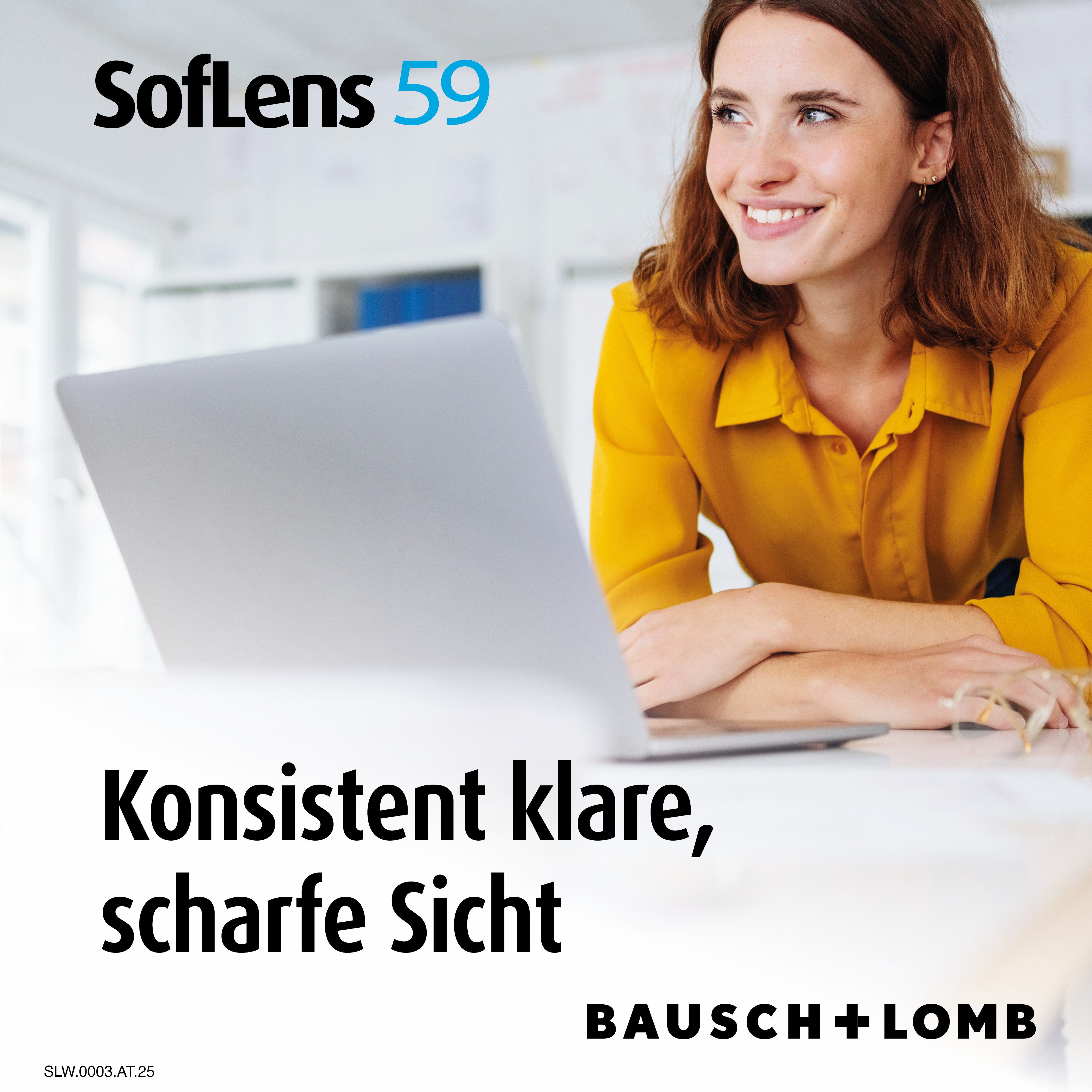 BAUSCH + LOMB Monatslinsen SofLens 59, sphärische Kontaktlinsen, weich, 6 Stück, BC 8.6 mm / DIA 14.2