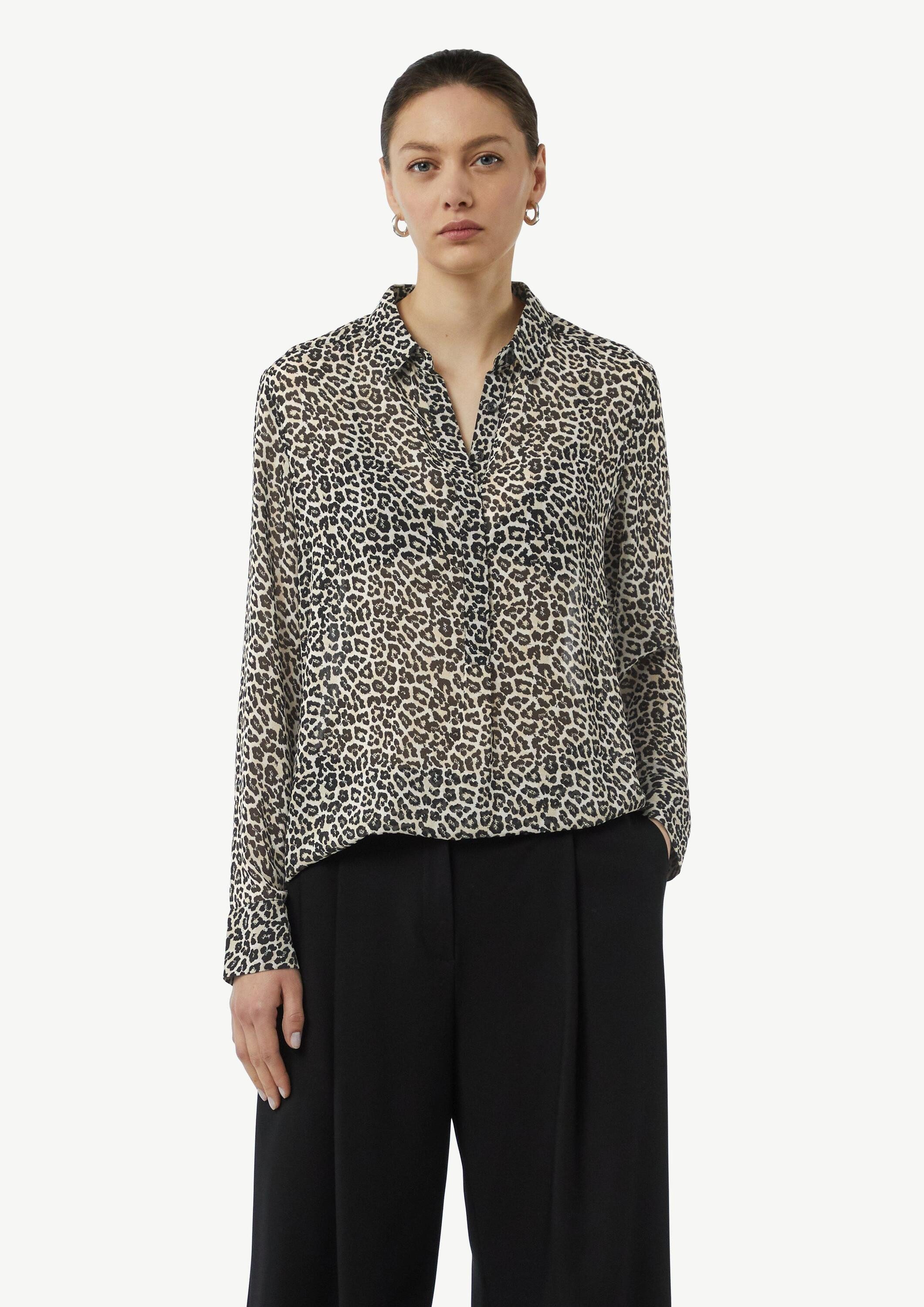 comma Langarmbluse Bluse Longbluse aus Chiffon günstig online kaufen