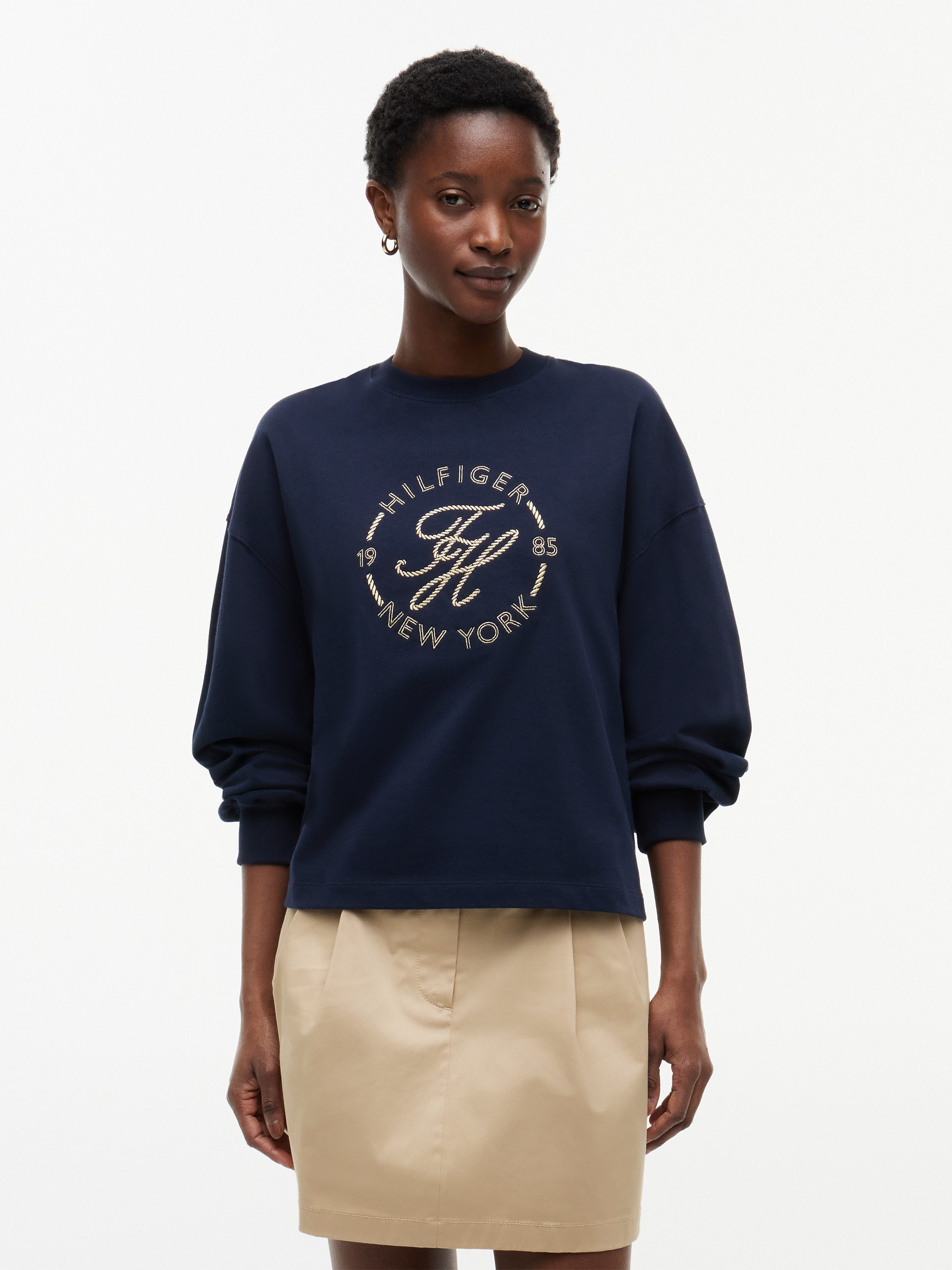 Tommy Hilfiger Sweatshirt TH Relaxed Fit Rundhals-Sweatshirt Baumwolle, relaxed fit