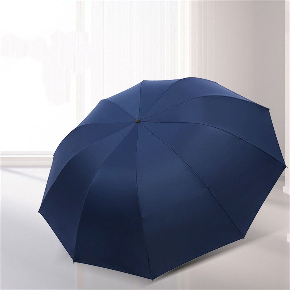 DÖRÖY Taschenregenschirm Vollautomatischer Sonnenschirm Schwarz UV-Schutz Klappschirm, regenfest