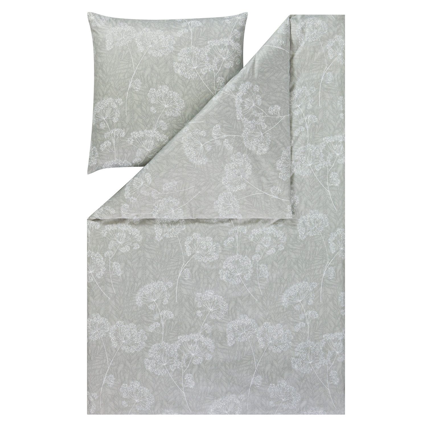 Estella Bettwäsche Estella Interlock Jersey Bettwäsche Anja 6345-016 khaki Blumen 135x200, 2 teilig