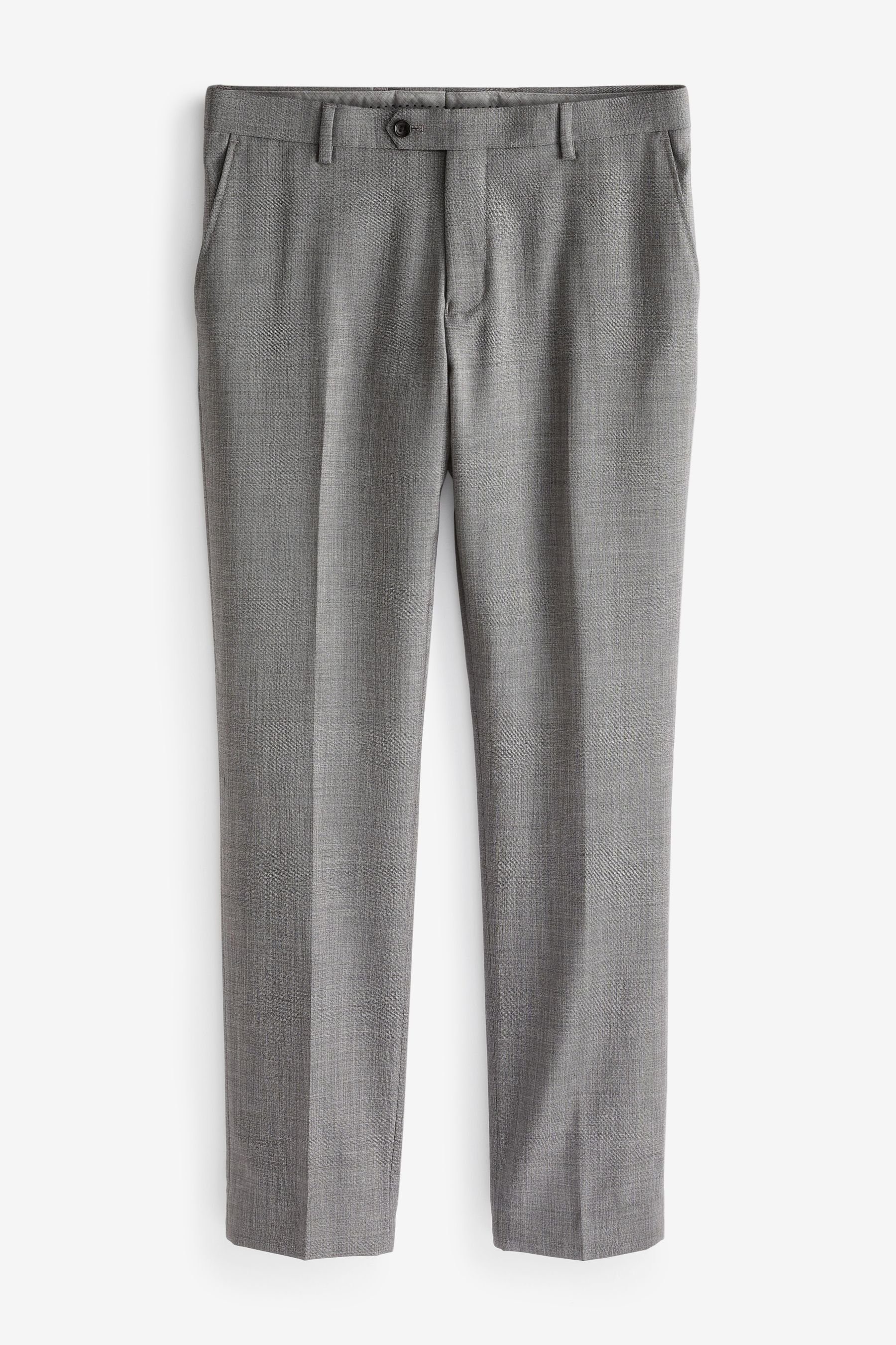Next Anzughose Sharkskin-Anzughose aus Wolle-Slim-Fit (1-tlg) Grey