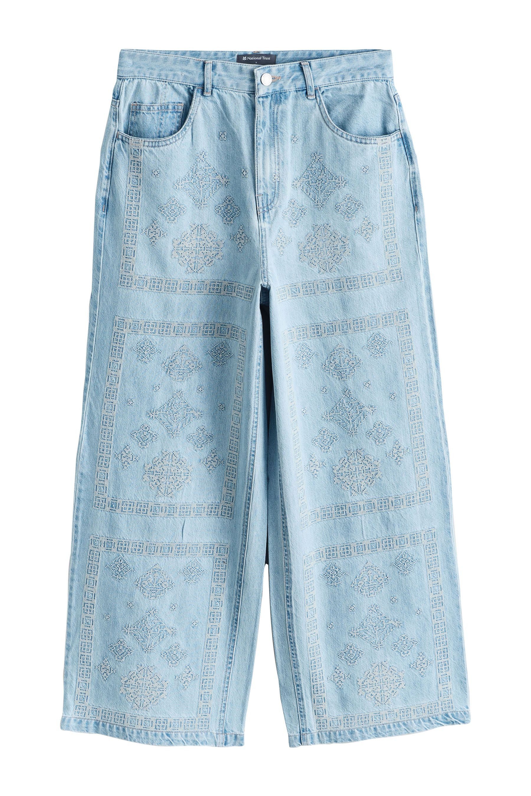 Next Weite Jeans National Trust x Next Jeans mit Kreuzstich (1-tlg)