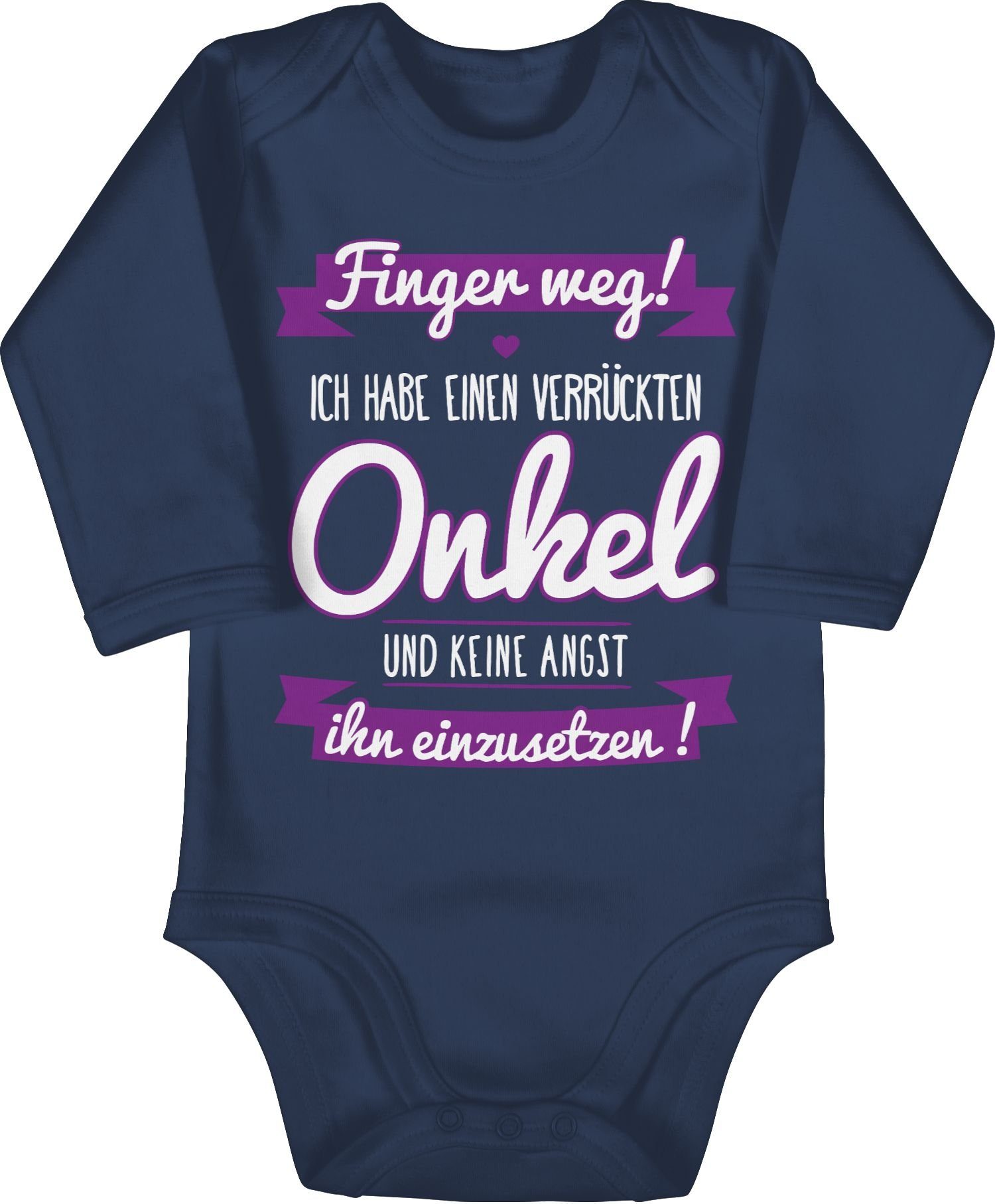 Shirtracer Shirtbody »Ich habe einen verrückten Onkel lila Statement
