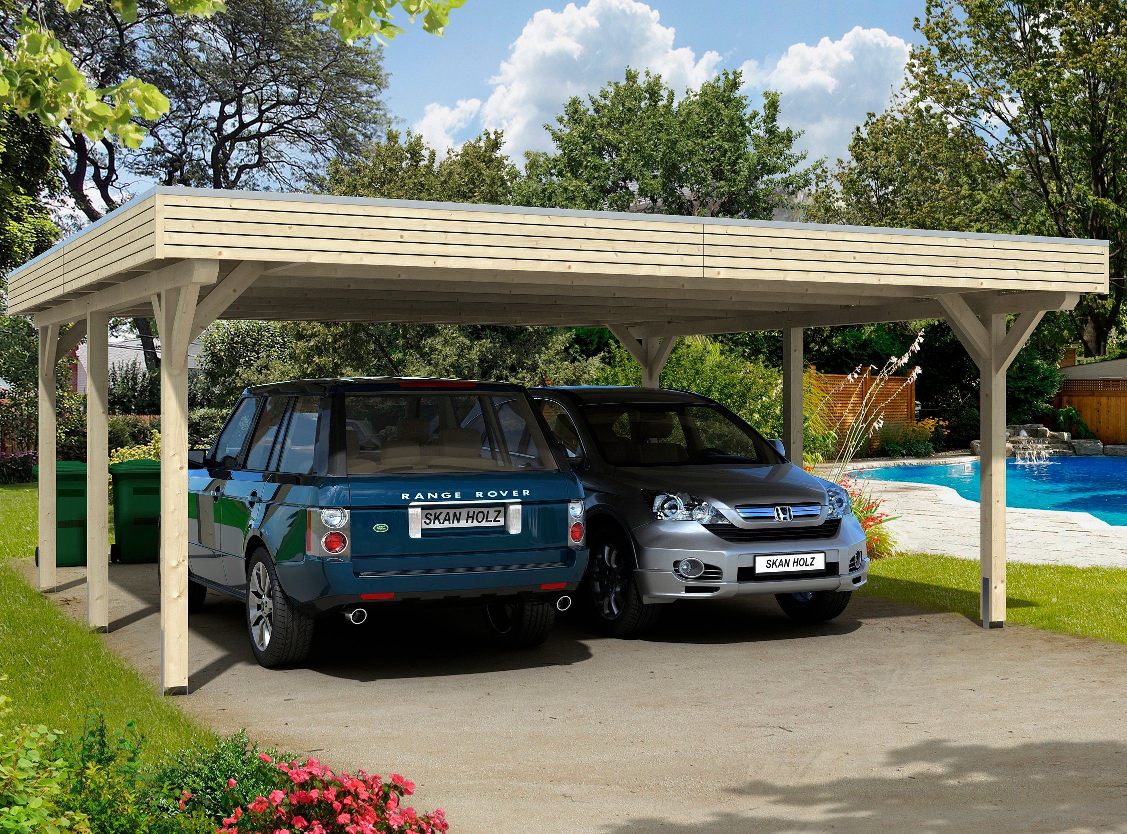 Skanholz Doppelcarport Spessart, BxT: 611x604 cm, 220 cm Einfahrtshöhe