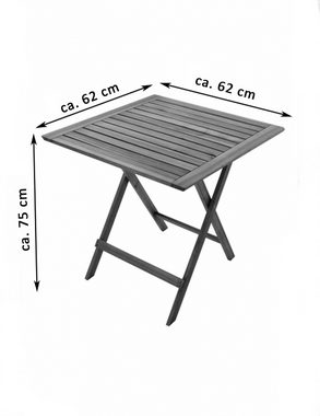 SAM® Balkonset Blossom, Balkonset 3tlg., Akazienholz, Tisch und zwei Stühle, 60x60x75