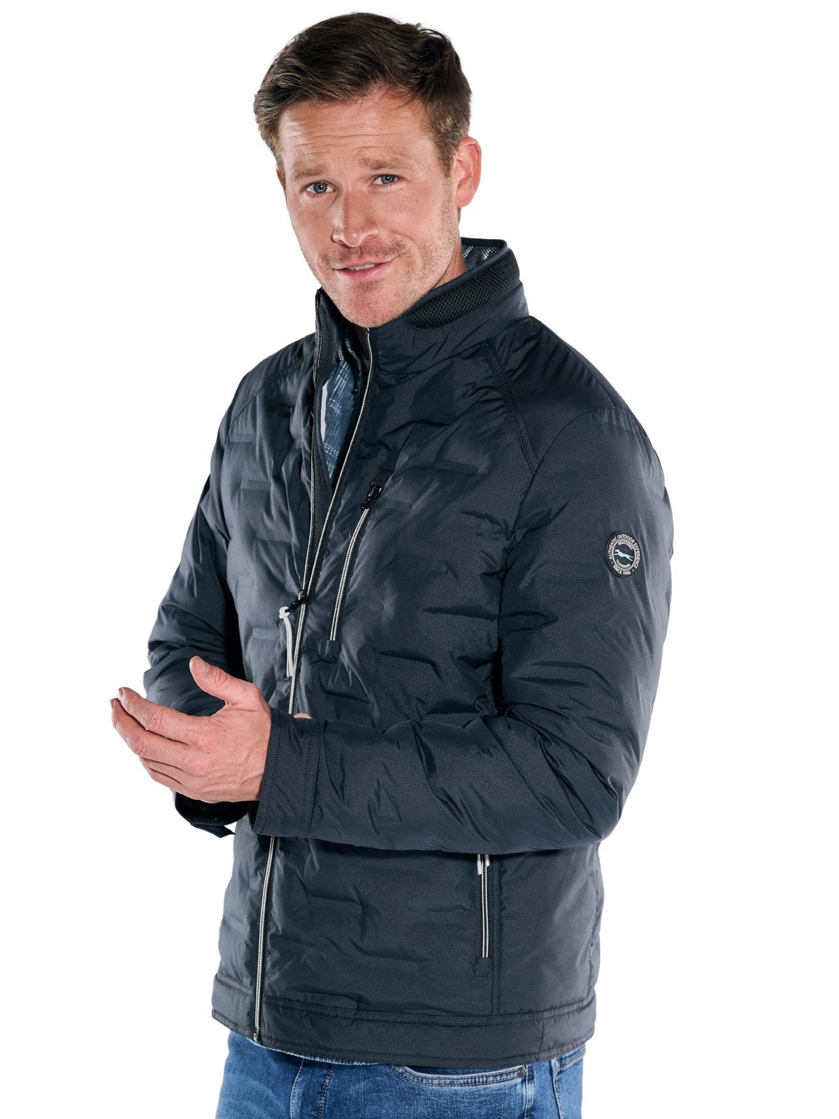 Engbers Steppjacke Herren Jacke mit dezenter Struktur, Saphirblau