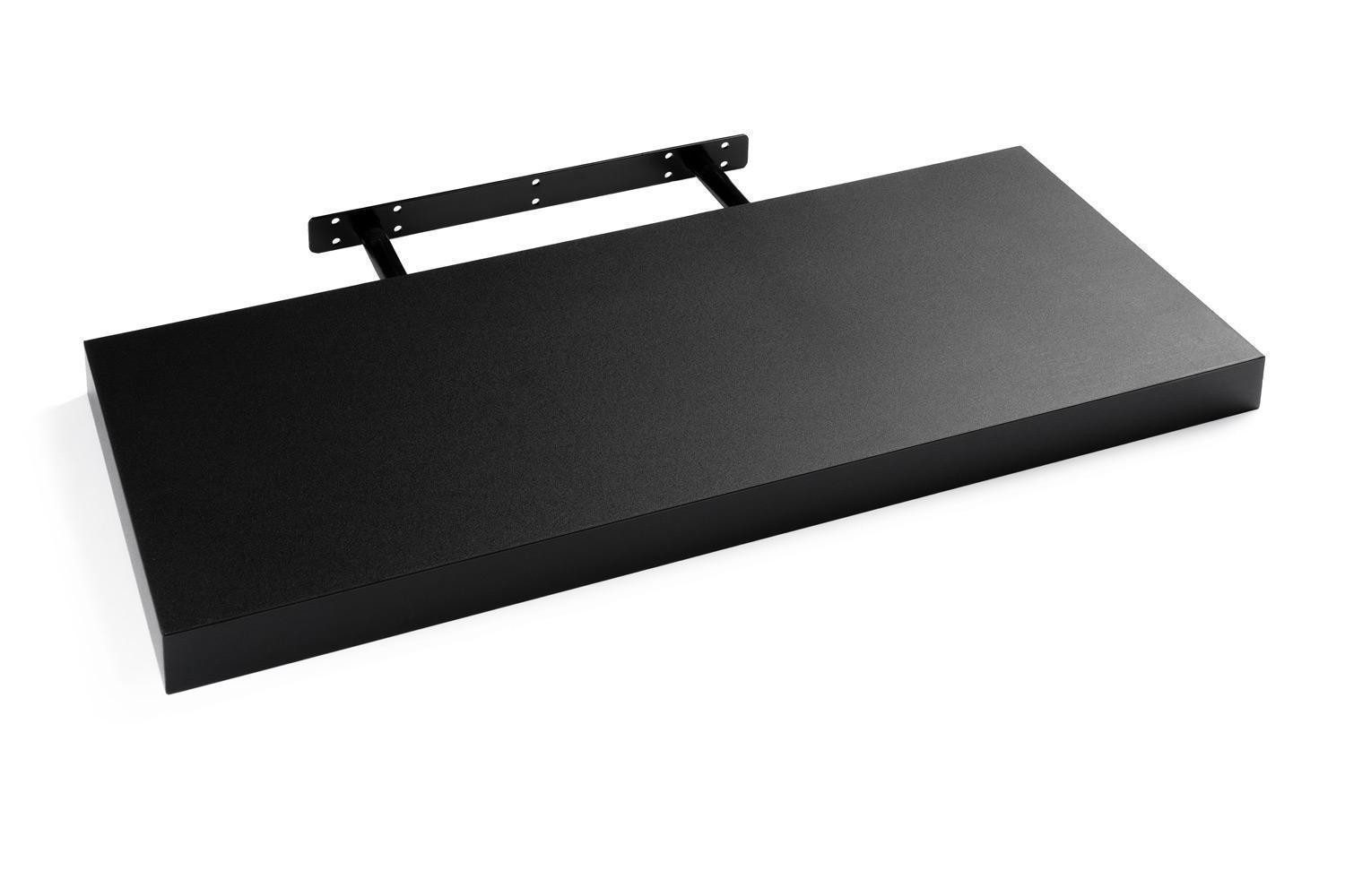 Home4You Wandboard MIKI, B 60 x H 23,5 cm, Schwarz matt, MDF, PVC, 1-tlg., 1 Ablagefläche