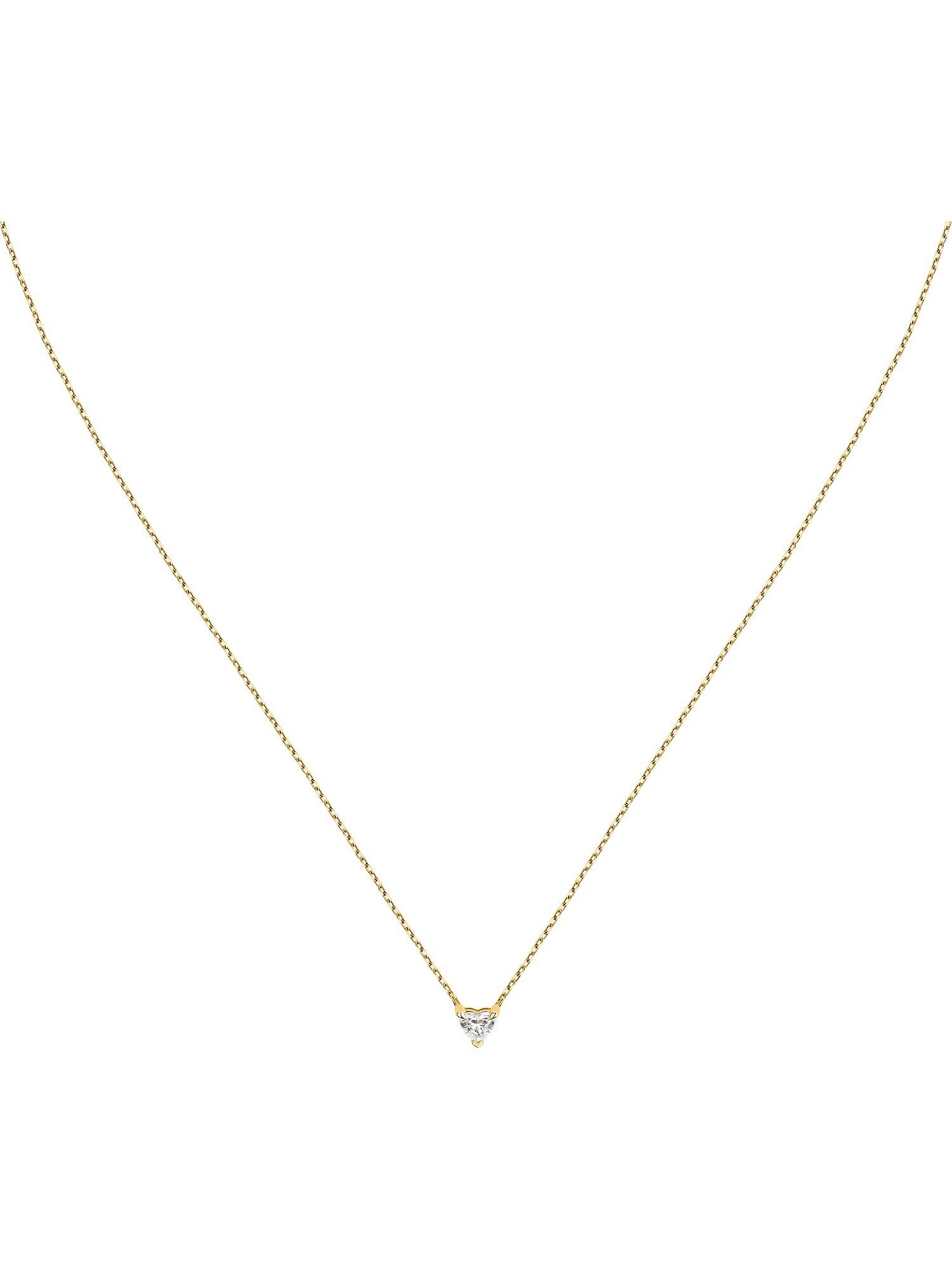 Goldkette Live Diamond Damen-Kette 1 Diamant, Lab Grown