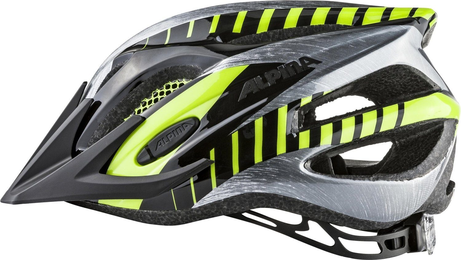 Alpina Sports Fahrradhelm FB JR. 2.0 BLACK-STEELGREY-NEON GLOSS