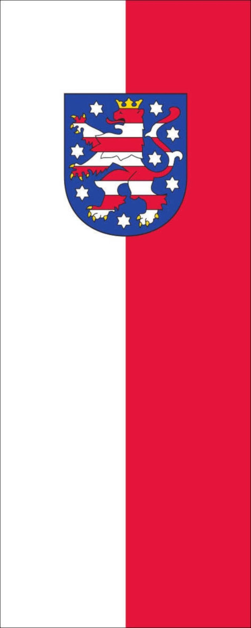 flaggenmeer Flagge Flagge Thüringen mit Wappen 110 g/m² Hochformat