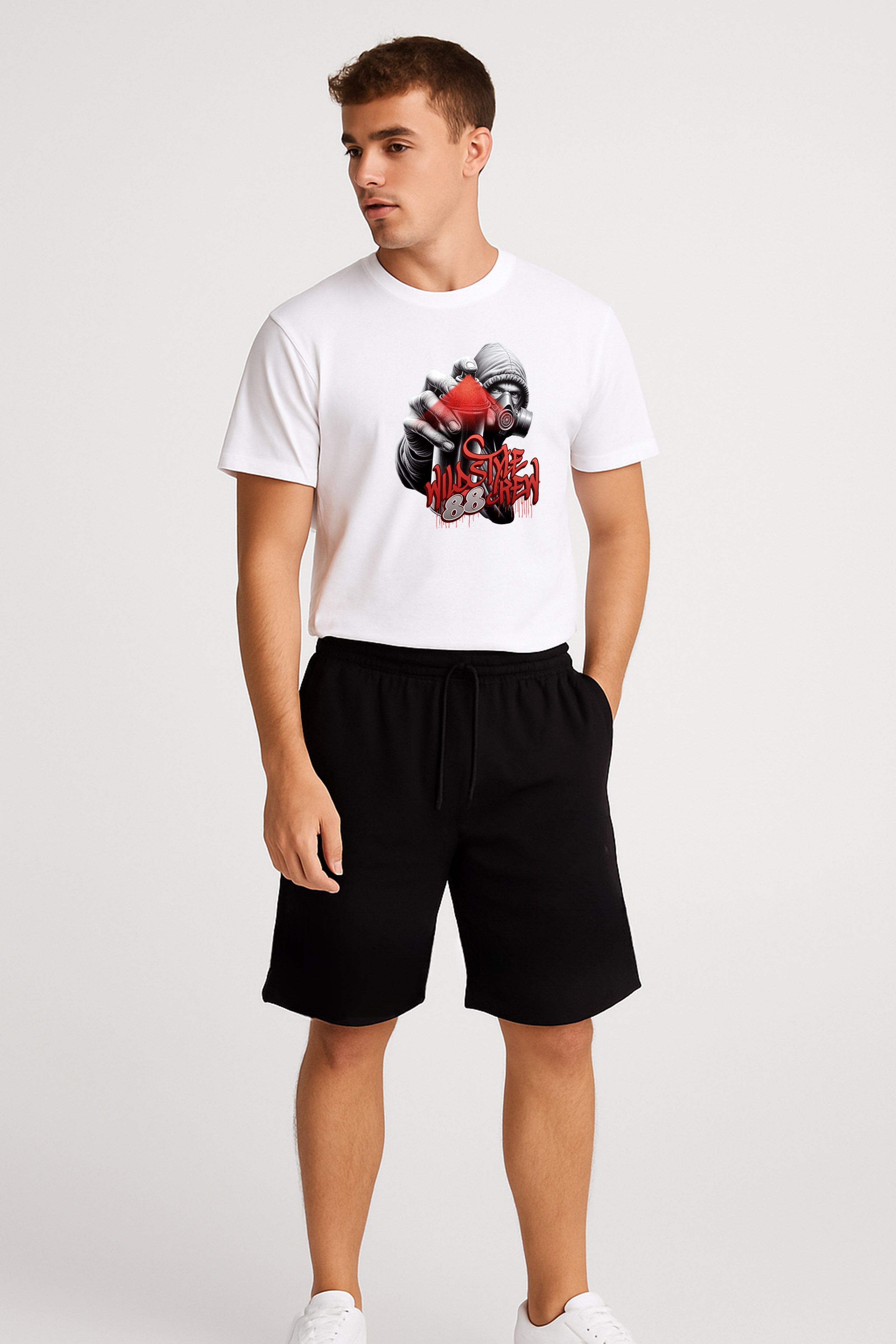 T-Shirt Streetwear Herren Graffiti Print - "Wildsytle Crew 88 - Urban Look