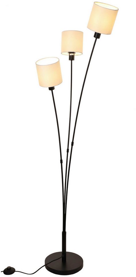 OTTO home Stehlampe Avveline - Textilschirm Stehleuchte, ohne Leuchtmittel, H. 150 cm, 3-flammig, Stoffschirm Ø 12 x 11,5 cm, Fassung E14
