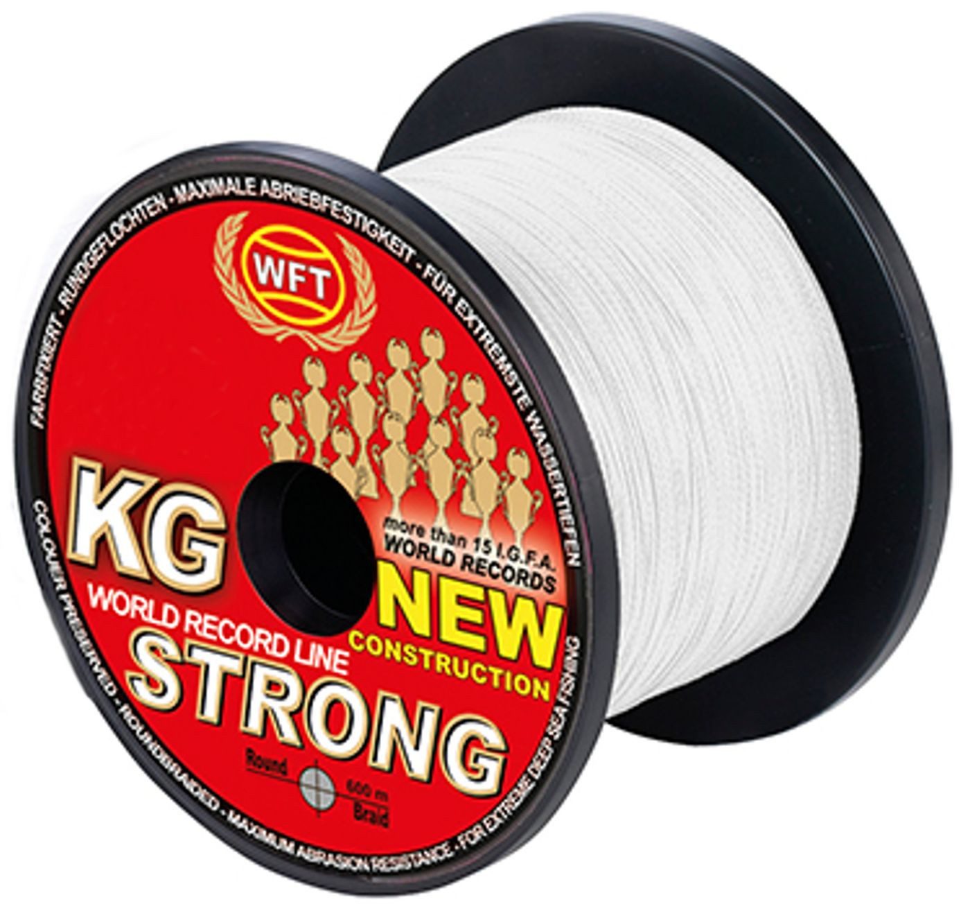 Angelschnur WFT NEW KG Strong Trans 600m 0,12mm 15kg - geflochtene Angelschnur