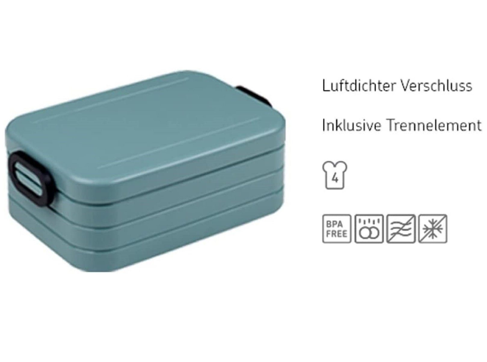 Mepal Lunchbox Lunchbox Take A Break midi, Brotdose mit Trennwand, 900 ml, Geeignet für bis zu 4 Butterbrote, Nordic Sage