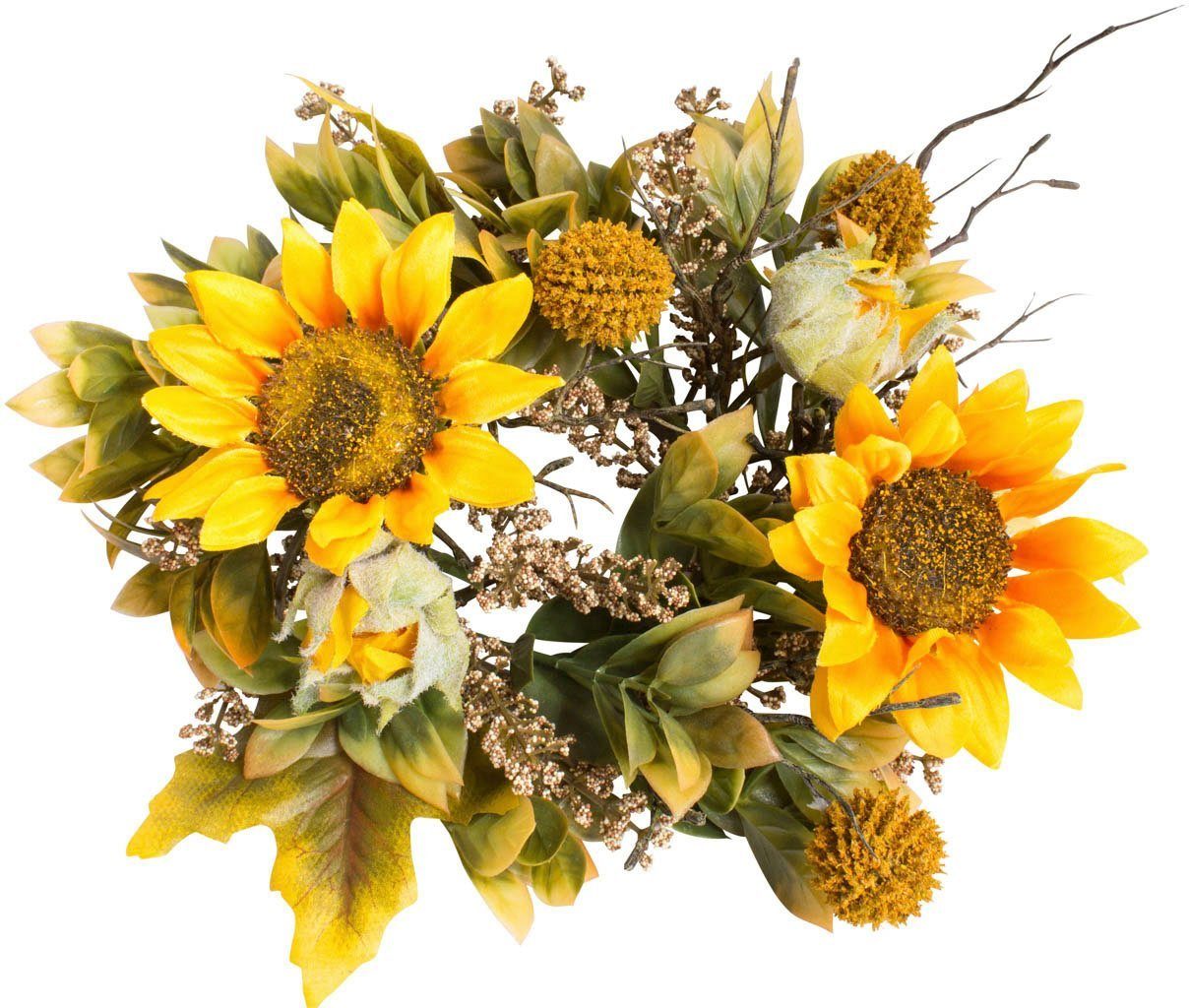 [Super Sonderverkauf durchgeführt! ] Kunstkranz Sonnenblumenkranz, Botanic-Haus, Höhe 10 cm