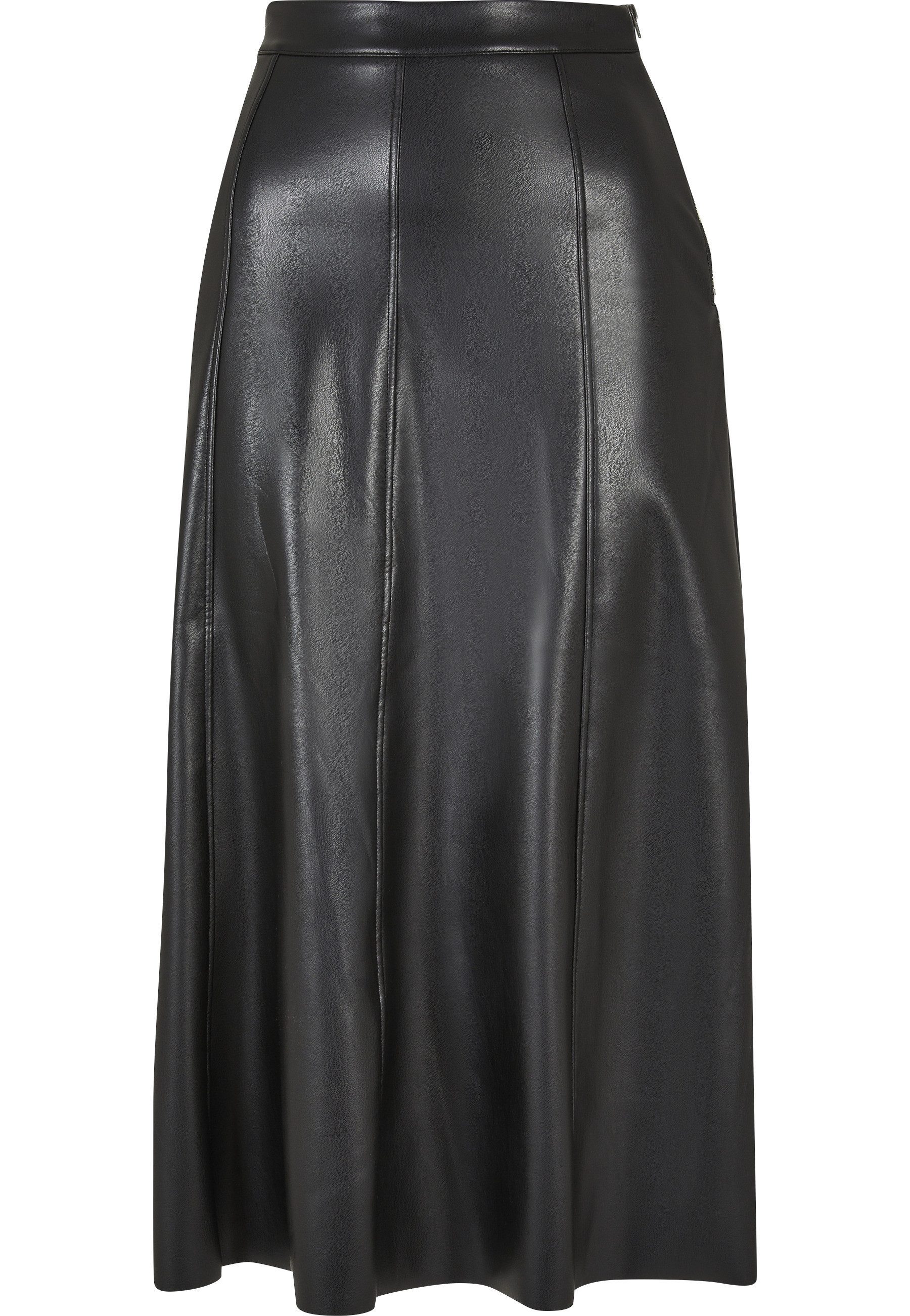 URBAN CLASSICS Sommerrock Urban Classics Damen Ladies Synthetic Leather Midi Skirt (1-tlg)