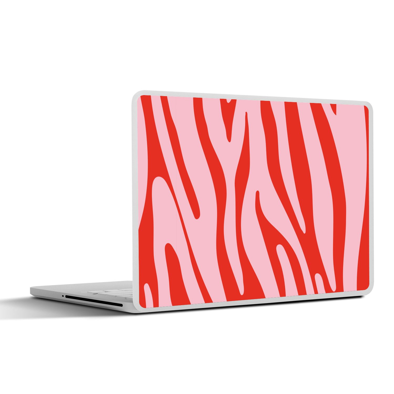 MuchoWow Laptop-Aufkleber Zebramuster - Rosa - Rot - Tiermuster, (1tlg), Laptop Folien Cover, Aufkleber, Sticker, Schutz vor Kratzern, 25x18 cm