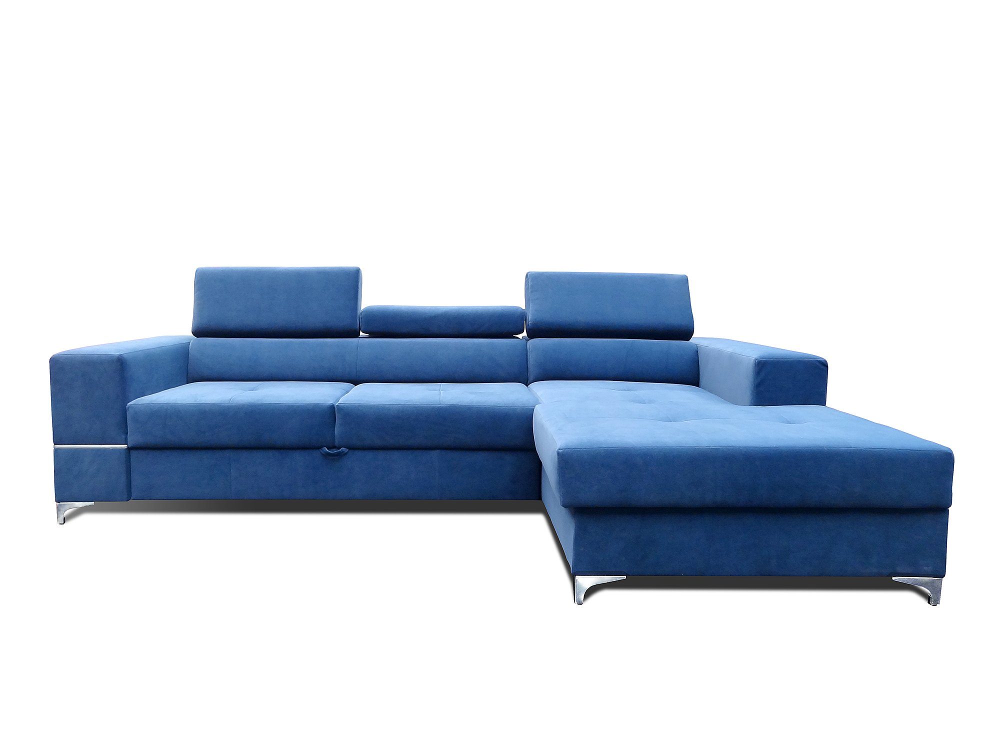 JVmoebel Ecksofa Ecksofa L-Form in Design Blau Modern Europe Textil Bettkasten, Polster Made Sofa