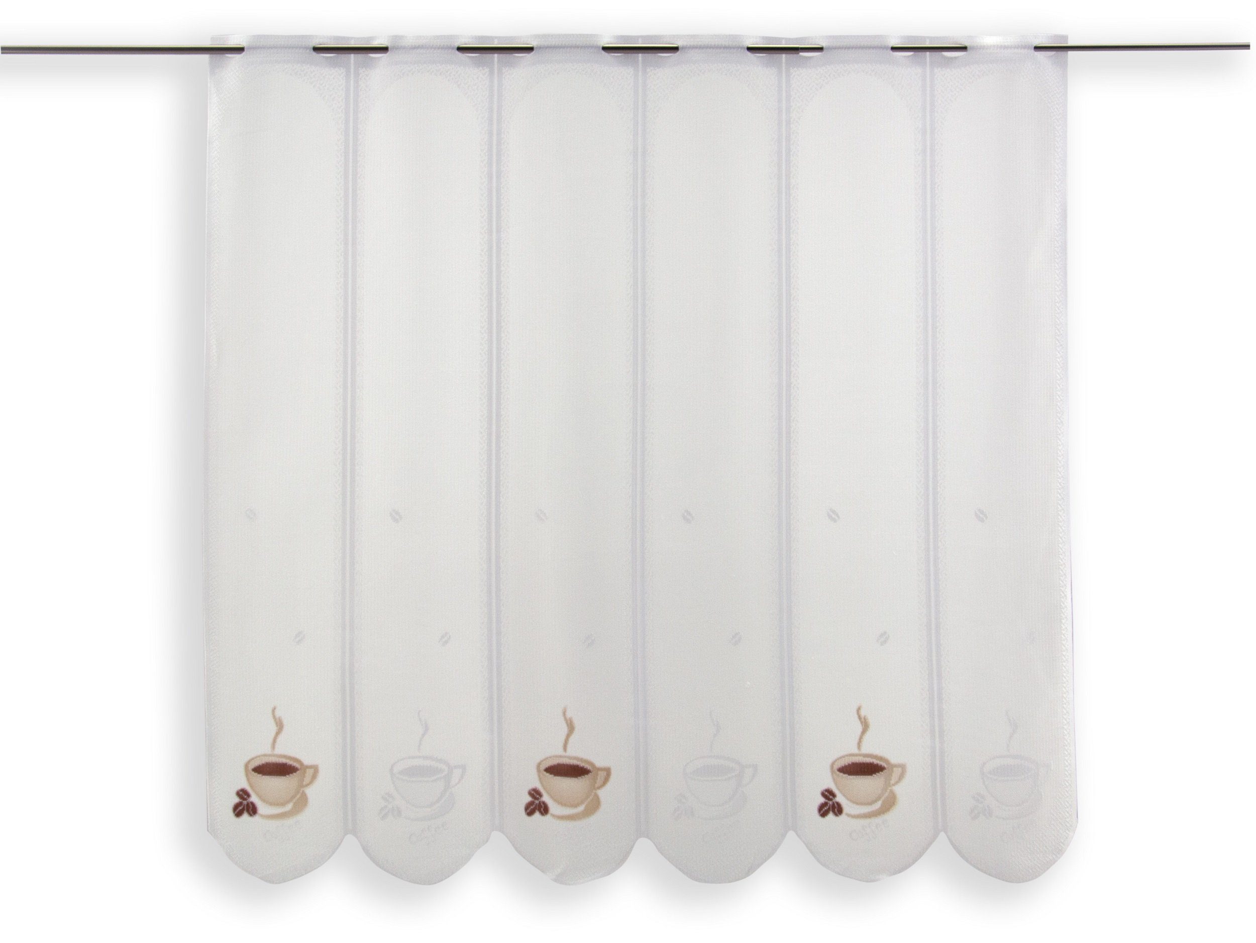 Clever-Kauf-24 Scheibengardine Scheibengardine Kaffee Tasse, Höhe 90cm, tra günstig online kaufen