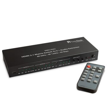 FeinTech Audio / Video Matrix-Switch VMS14201 HDMI 2.1 Matrix Switch 4x2 mit Audio Extractor, 4K 120Hz