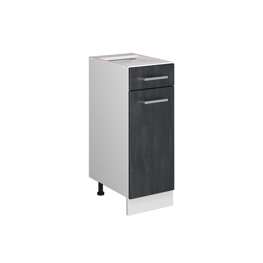Vicco Unterschrank R-Line, Schwarz Beton/Weiß, 30 cm ohne Arbeitsplatte (1-St)